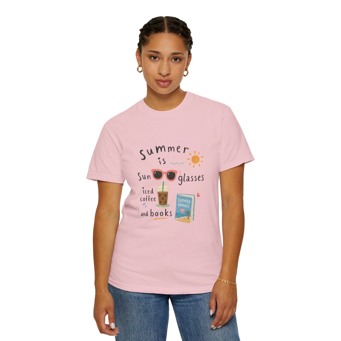 "Summer Is Sunglasses, Iced Coffee & Books" T-Shirt