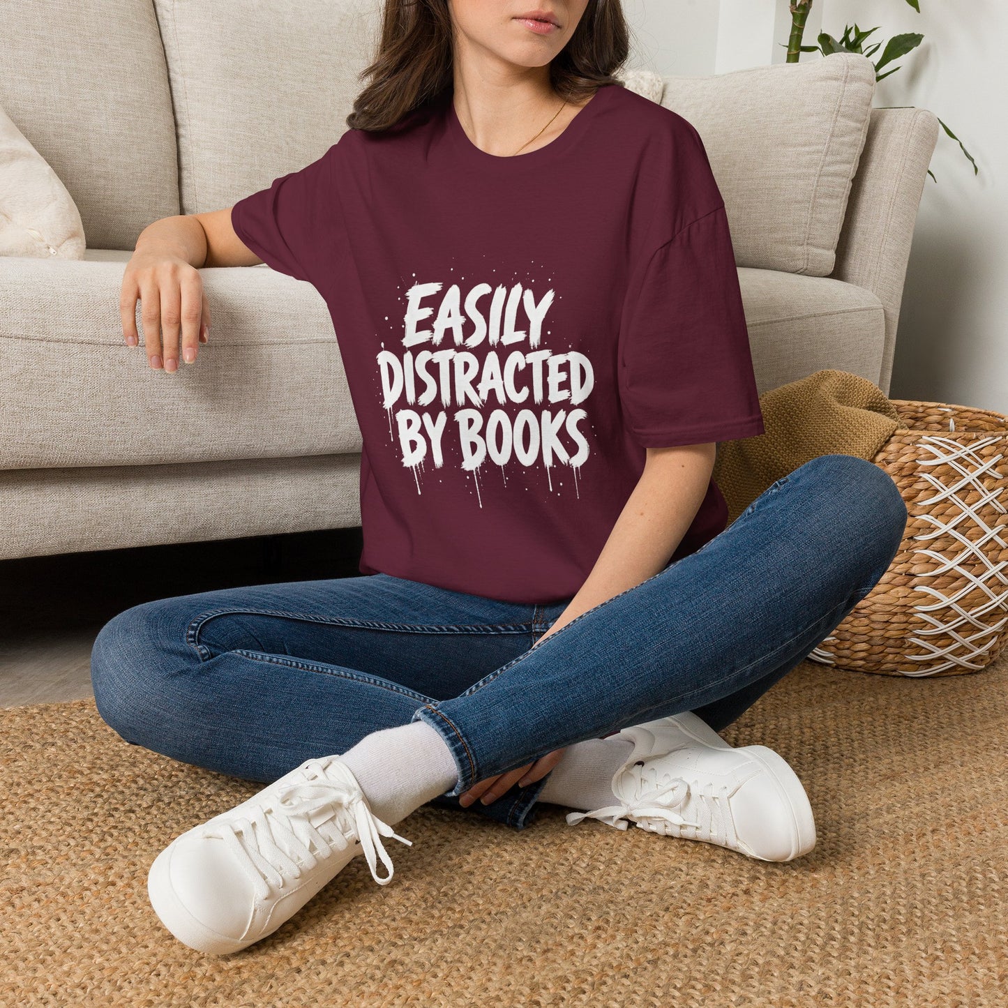 Lightweight Fabric - "Easily Distracted by Books" T‑Shirt