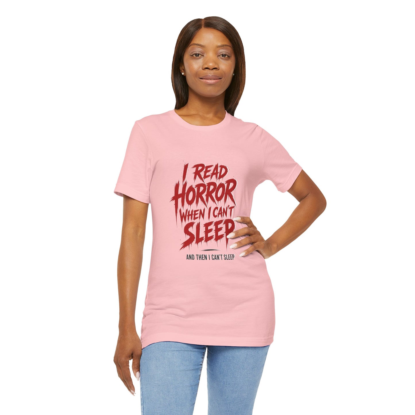Airlume Cotton - Horror Reader Tee — "I Read Horror When I Can’t Sleep" Graphic T-Shirt
