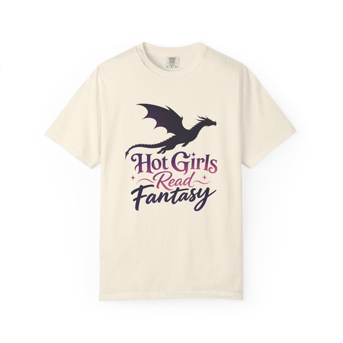 Fantasy Reader T‑Shirt — "Hot Girls Read Fantasy" Dragon Graphic