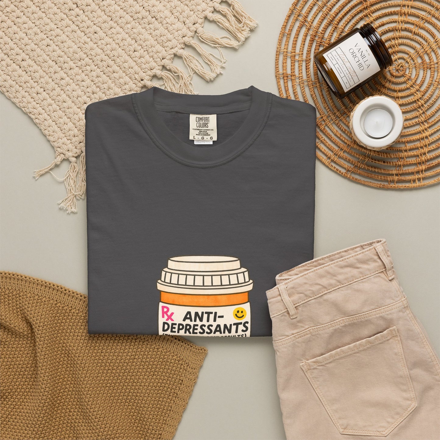 T-Shirt — "Anti-Depressants" Coffee & Books Graphic Tee