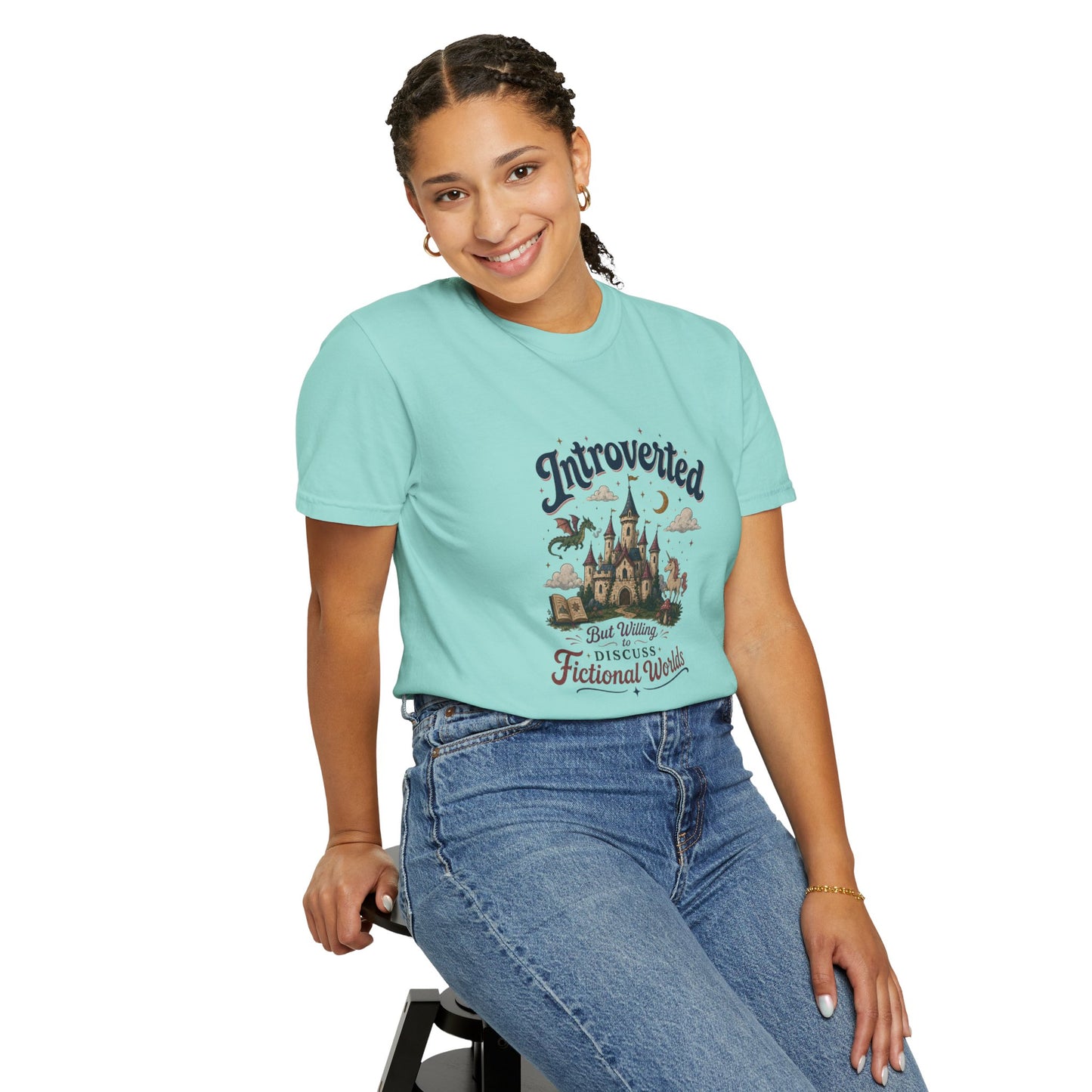 "Introverted But Willingly Discuss Fictional Worlds" Fantasy Lovers T-Shirt