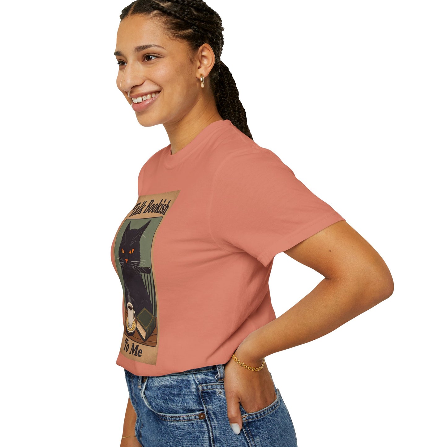 "Talk Bookish To Me" Cat T-Shirt