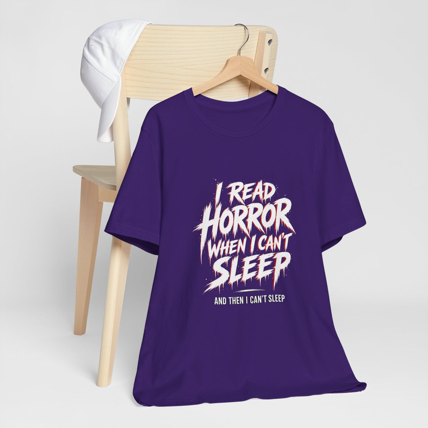 Airlume Cotton - Horror Reader Tee — "I Read Horror When I Can’t Sleep" Graphic T-Shirt