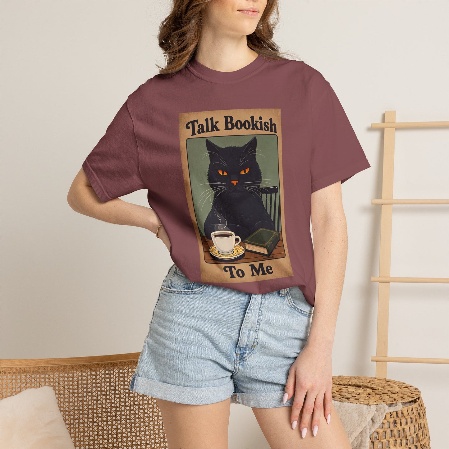 "Talk Bookish To Me" Cat T-Shirt