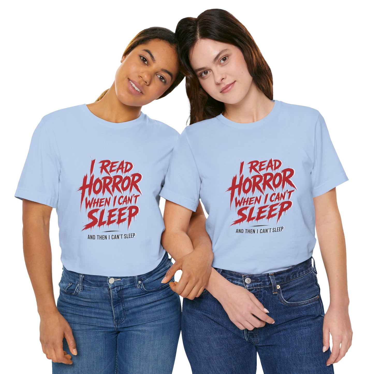 Airlume Cotton - Horror Reader Tee — "I Read Horror When I Can’t Sleep" Graphic T-Shirt