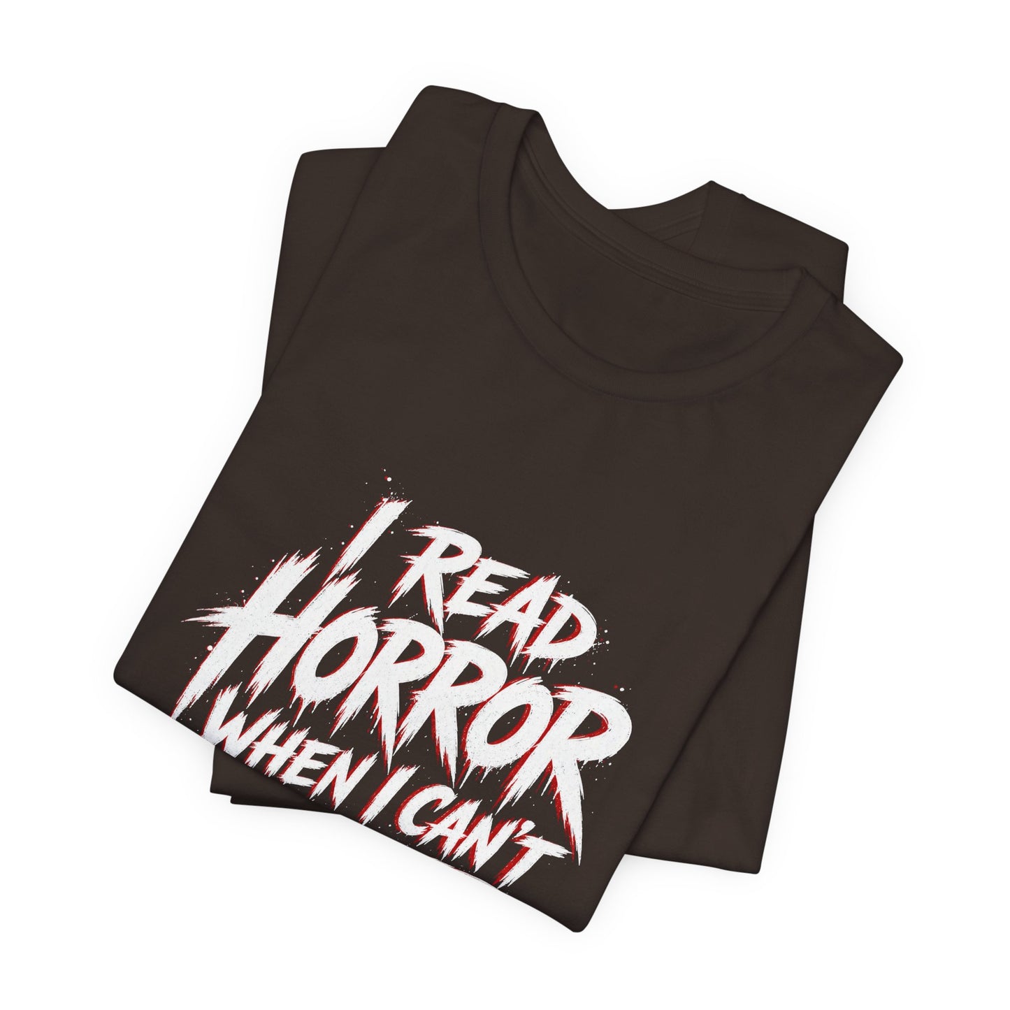 Airlume Cotton - Horror Reader Tee — "I Read Horror When I Can’t Sleep" Graphic T-Shirt