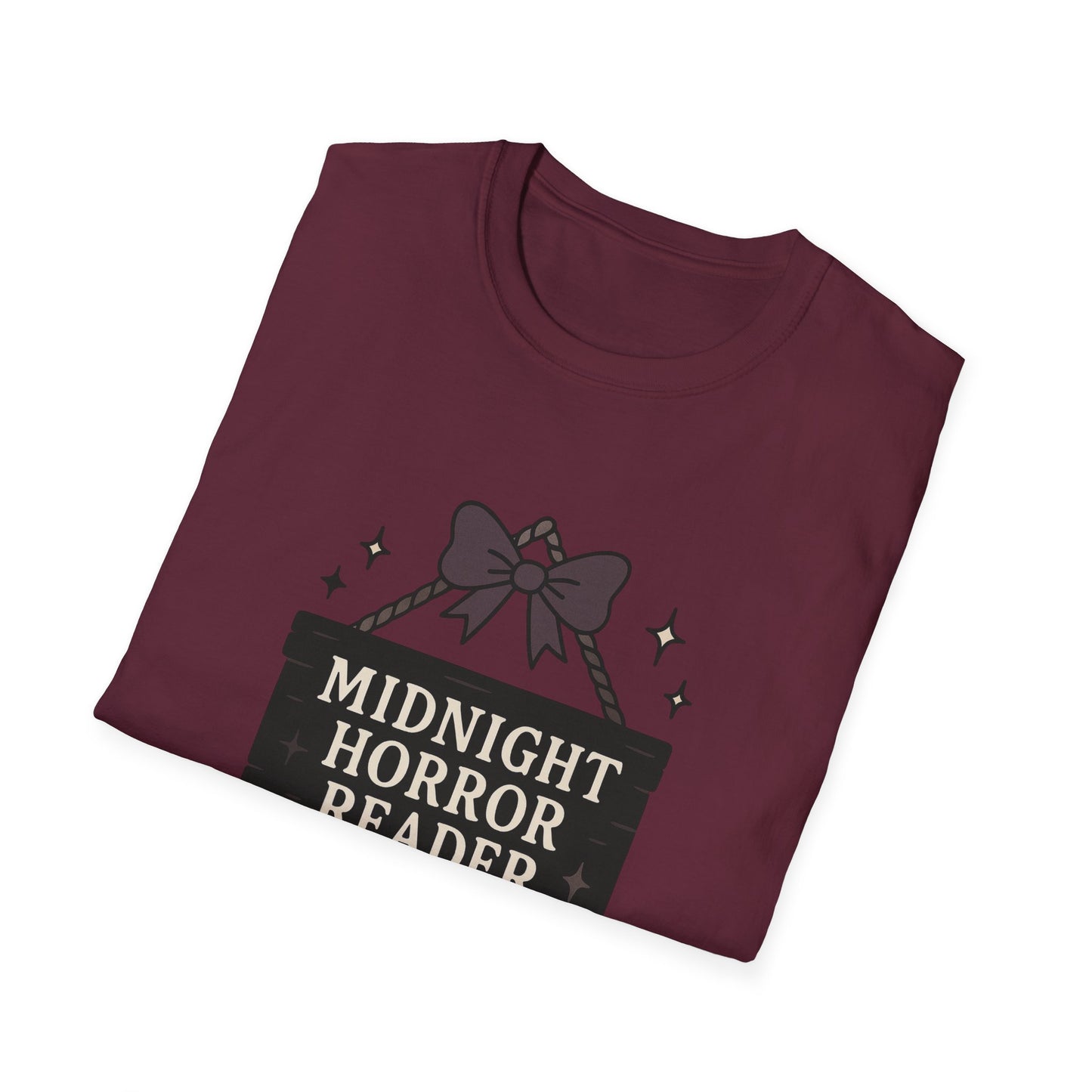 Lightweight Fabric - "Midnight Horror Reader" T-Shirt — Spooky Book Lover Graphic Tee