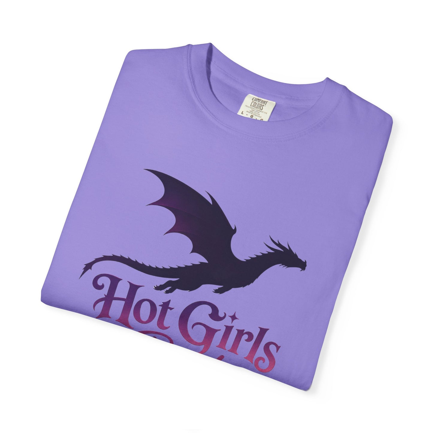 Fantasy Reader T‑Shirt — "Hot Girls Read Fantasy" Dragon Graphic