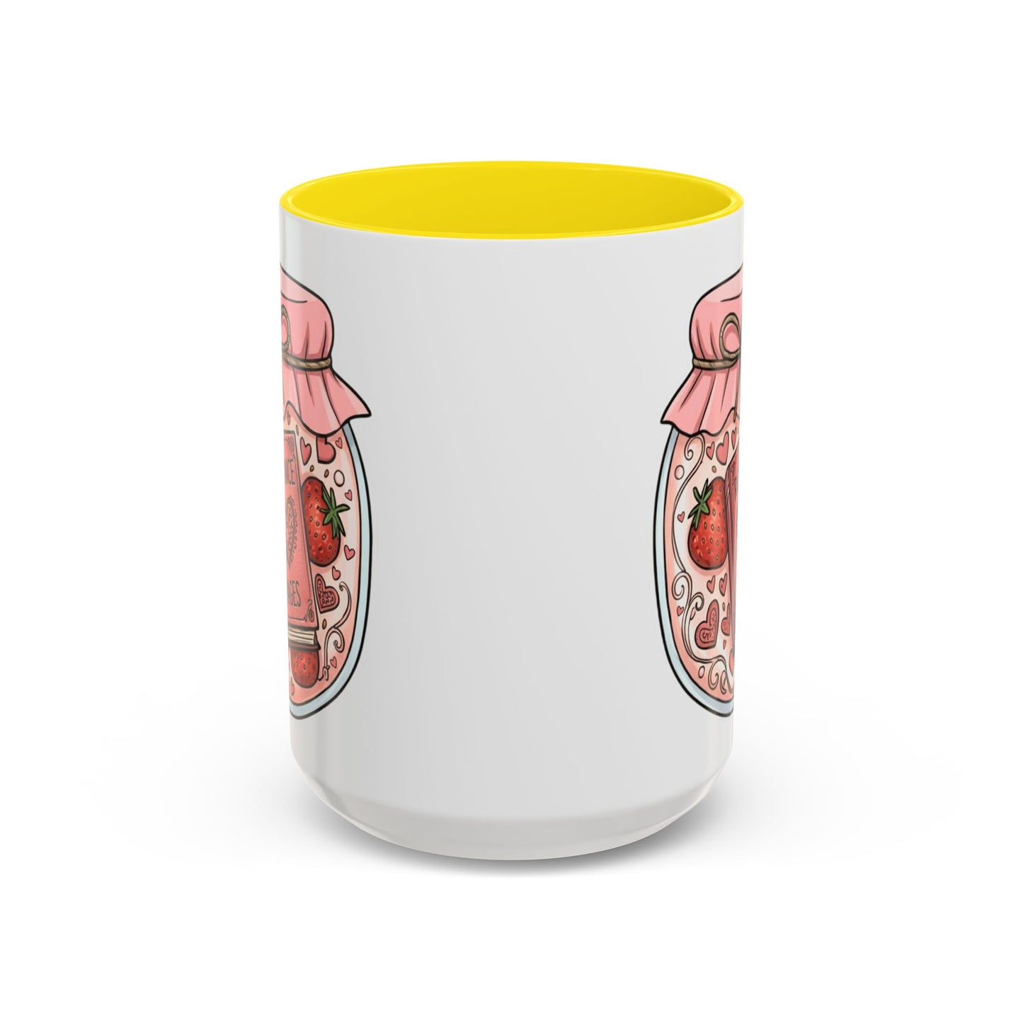 "Romance Pages" Jam Jar Coffee Mug — Cute Strawberry Jam Romance Readers Mug (11/15oz)