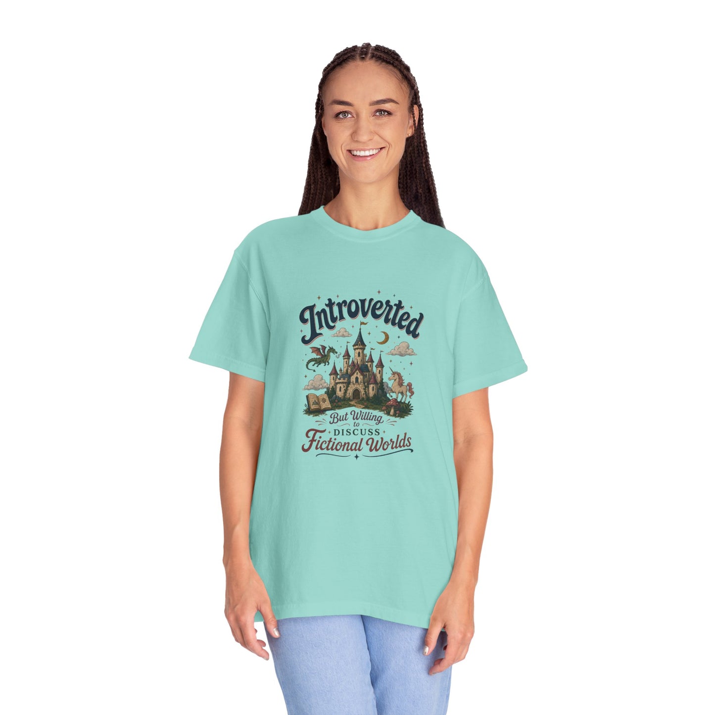 "Introverted But Willingly Discuss Fictional Worlds" Fantasy Lovers T-Shirt