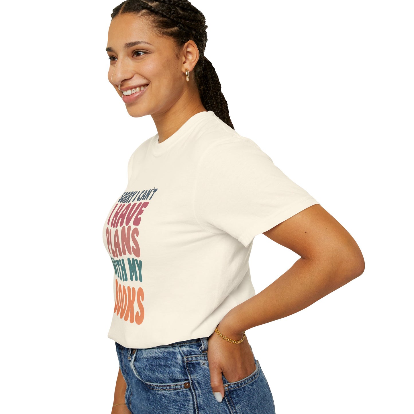 Book Lover T-Shirt — "Sorry I Can't, I Have Plans With My Books" Graphic Tee