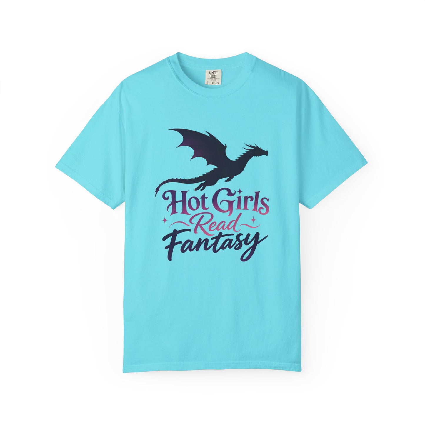 Fantasy Reader T‑Shirt — "Hot Girls Read Fantasy" Dragon Graphic