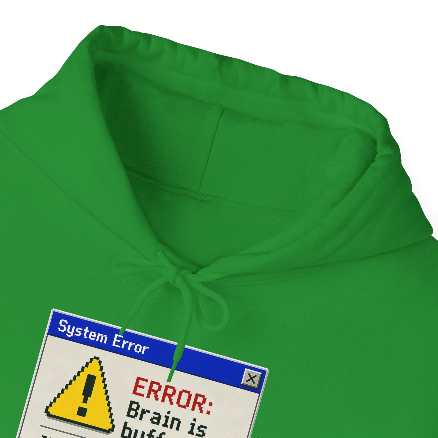 Neurospicy "ERROR: Brain is buffering" Retro Computer Alert Graphic Hoodie