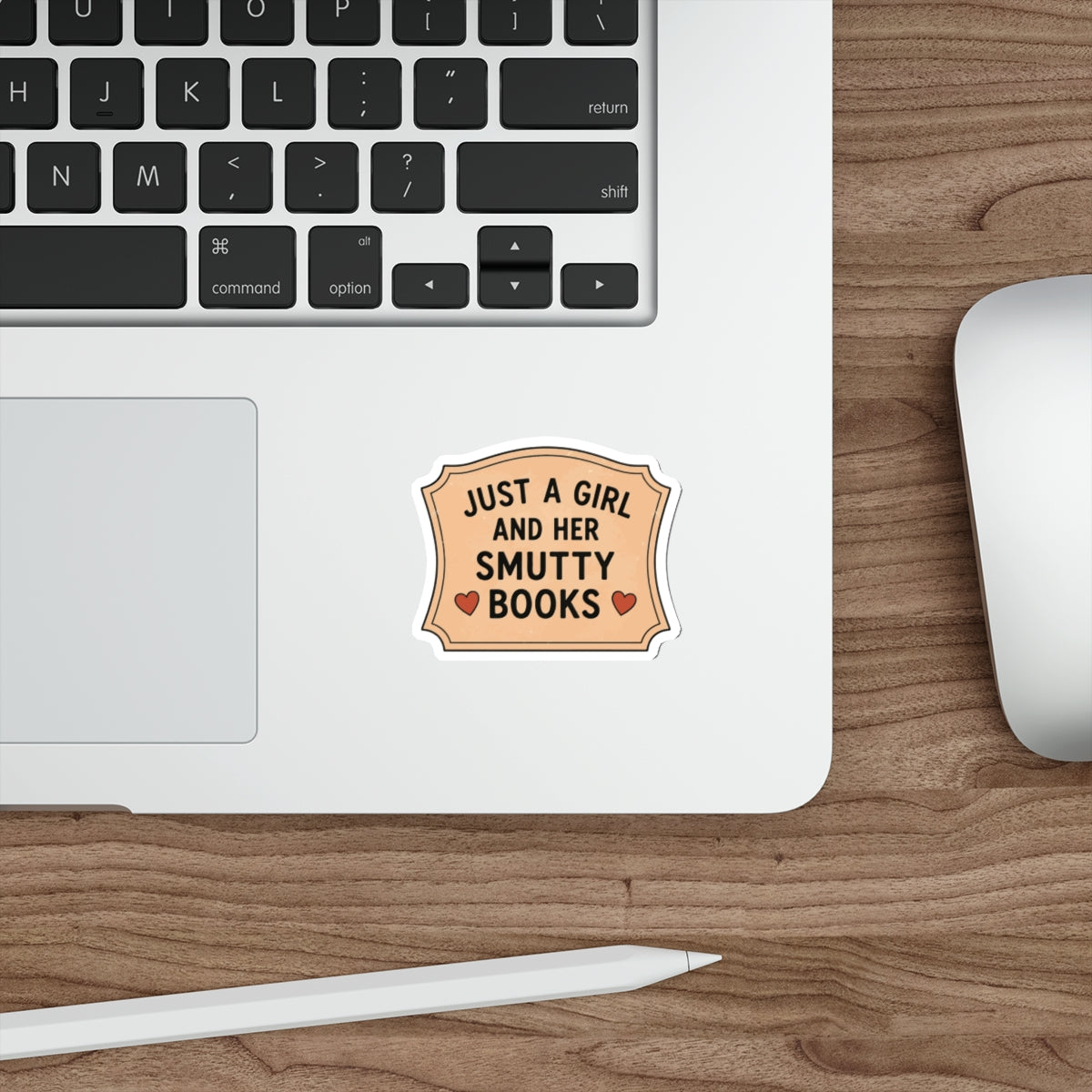 Die-Cut Sticker — "Just a Girl and Her Smutty Books" (Book Lover, Funny Romantic Reading Sticker)