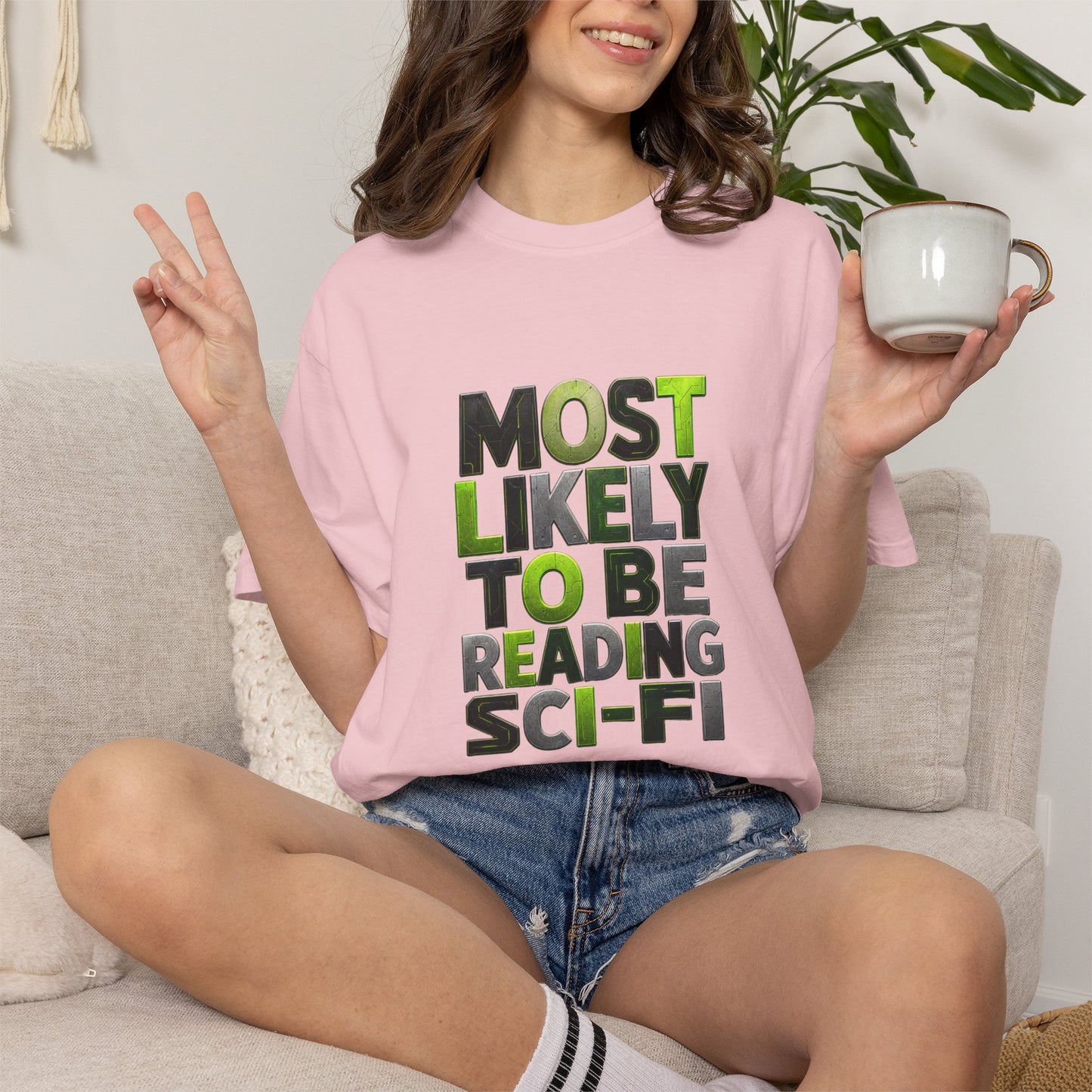 "Most Likely To Be Reading Sci‑Fi" T-Shirt for Science Fiction Book Lovers