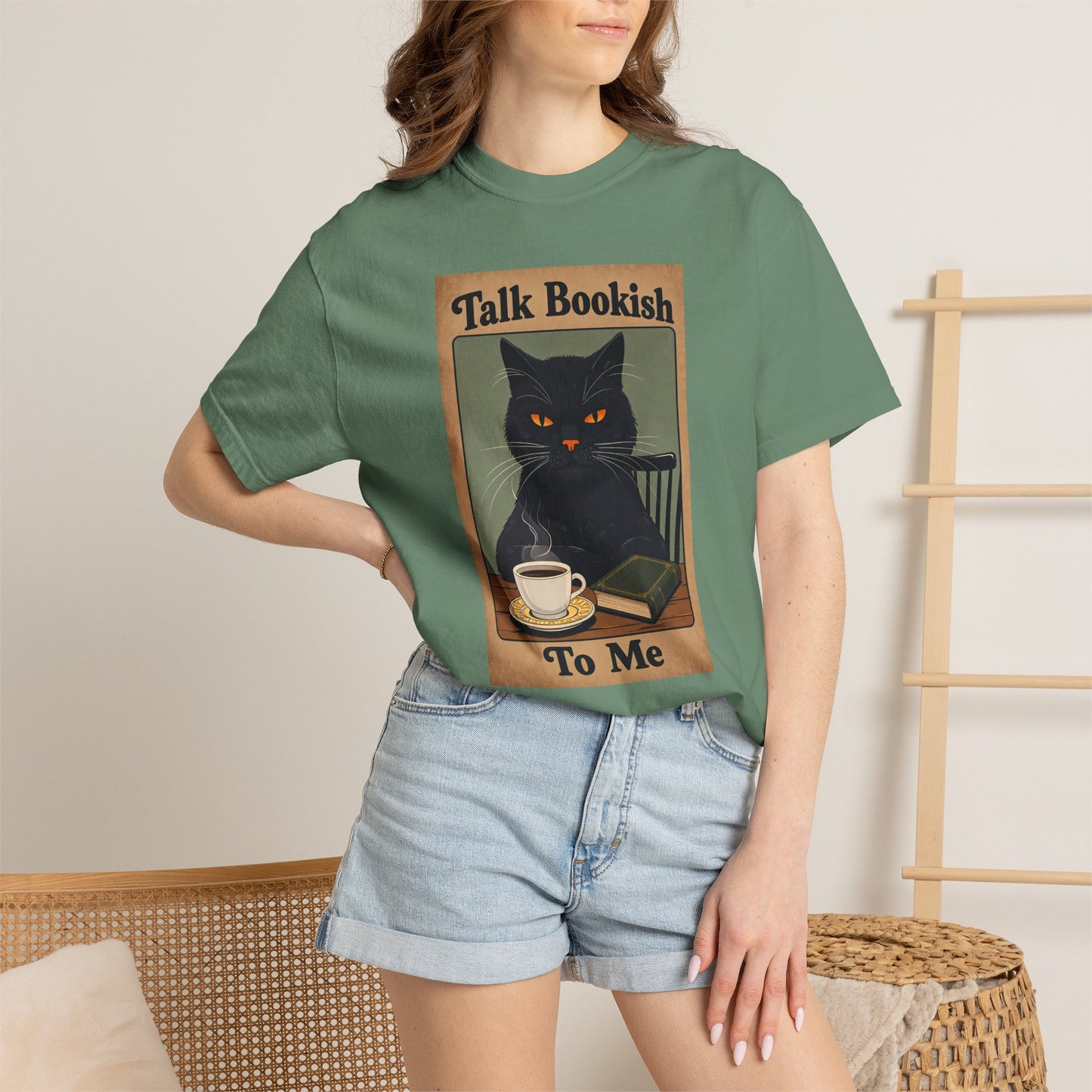 "Talk Bookish To Me" Cat T-Shirt