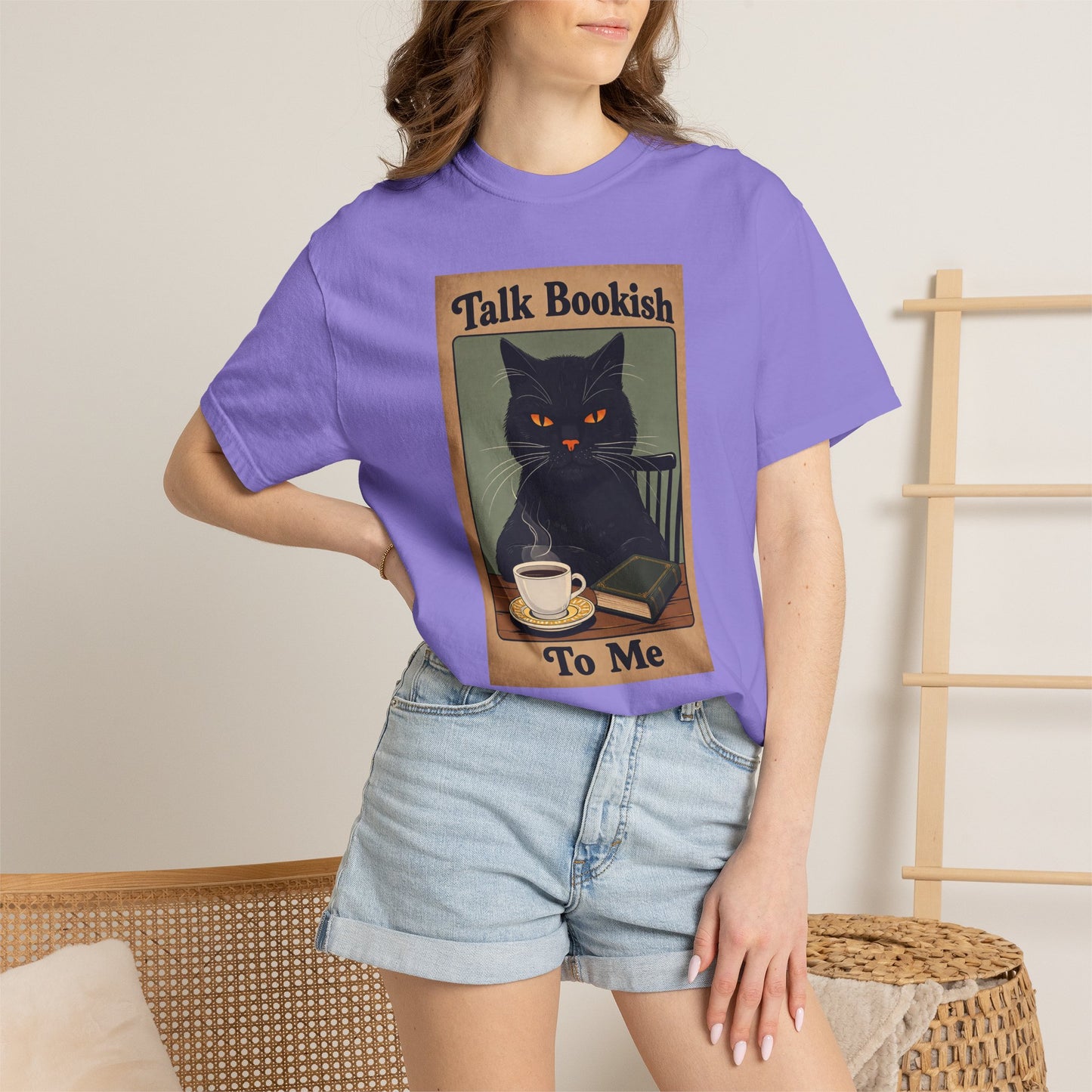 "Talk Bookish To Me" Cat T-Shirt