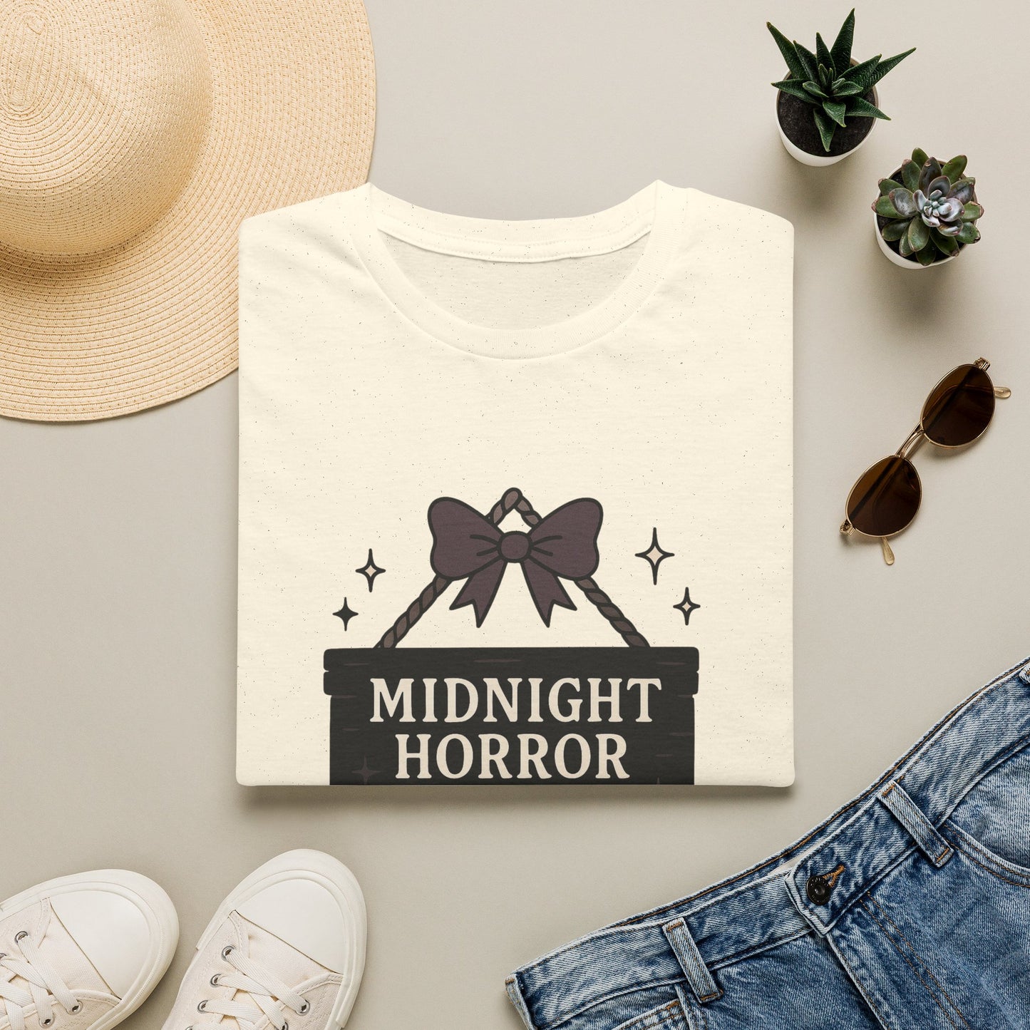 Lightweight Fabric - "Midnight Horror Reader" T-Shirt — Spooky Book Lover Graphic Tee