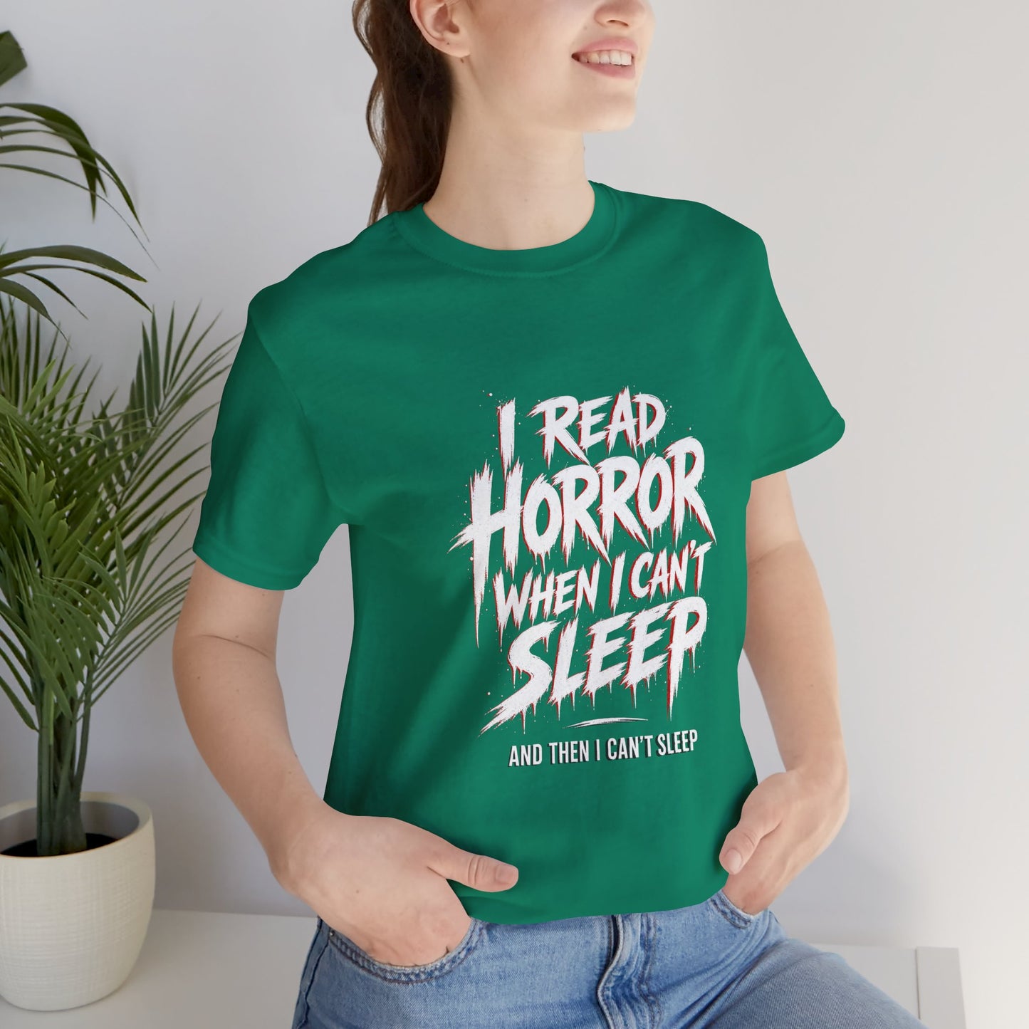 Airlume Cotton - Horror Reader Tee — "I Read Horror When I Can’t Sleep" Graphic T-Shirt