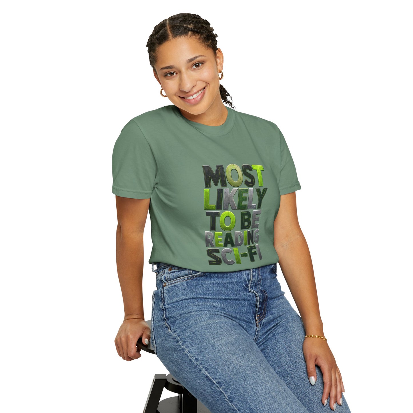 "Most Likely To Be Reading Sci‑Fi" T-Shirt for Science Fiction Book Lovers