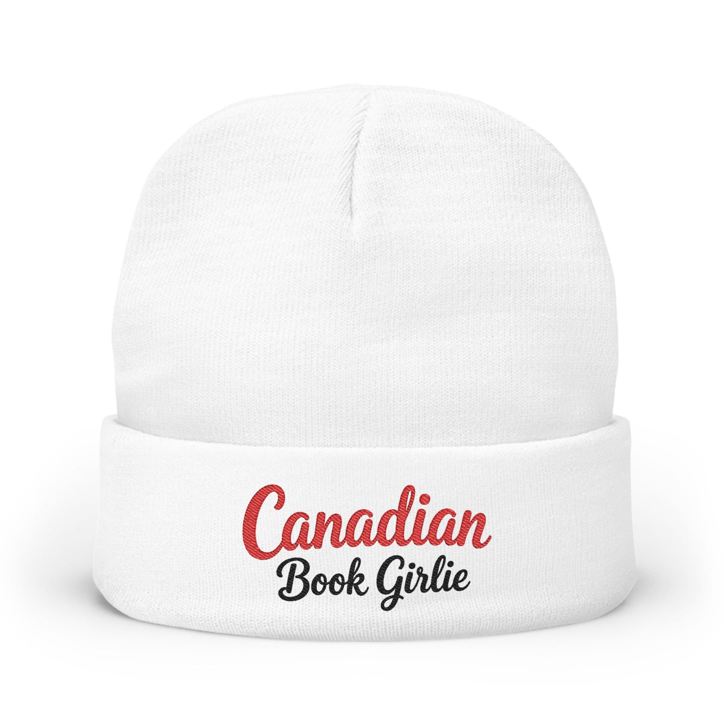 "Canadian Book Girlie" Embroidered Knit Beanie