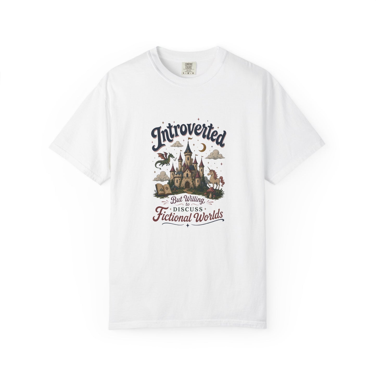 "Introverted But Willingly Discuss Fictional Worlds" Fantasy Lovers T-Shirt