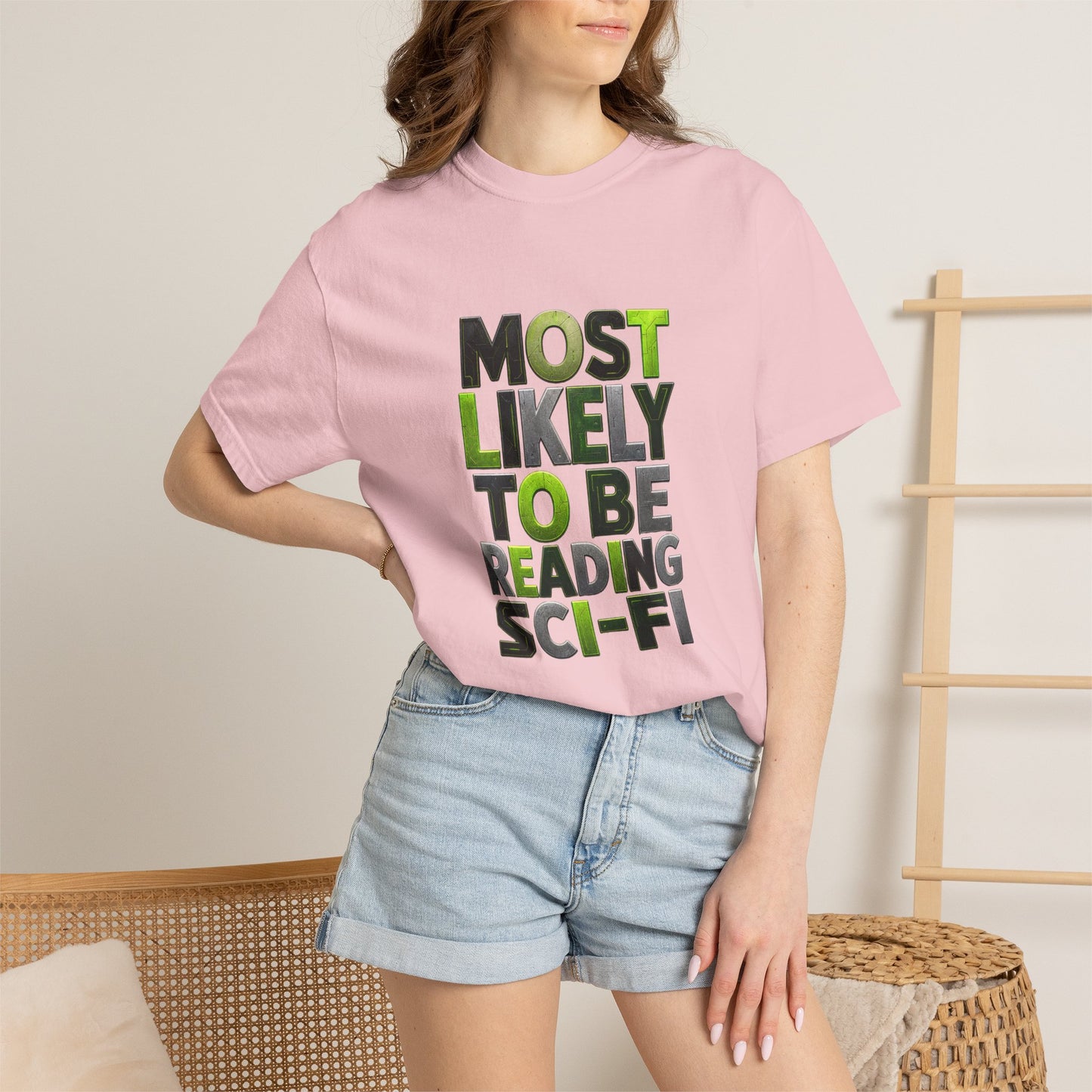 "Most Likely To Be Reading Sci‑Fi" T-Shirt for Science Fiction Book Lovers