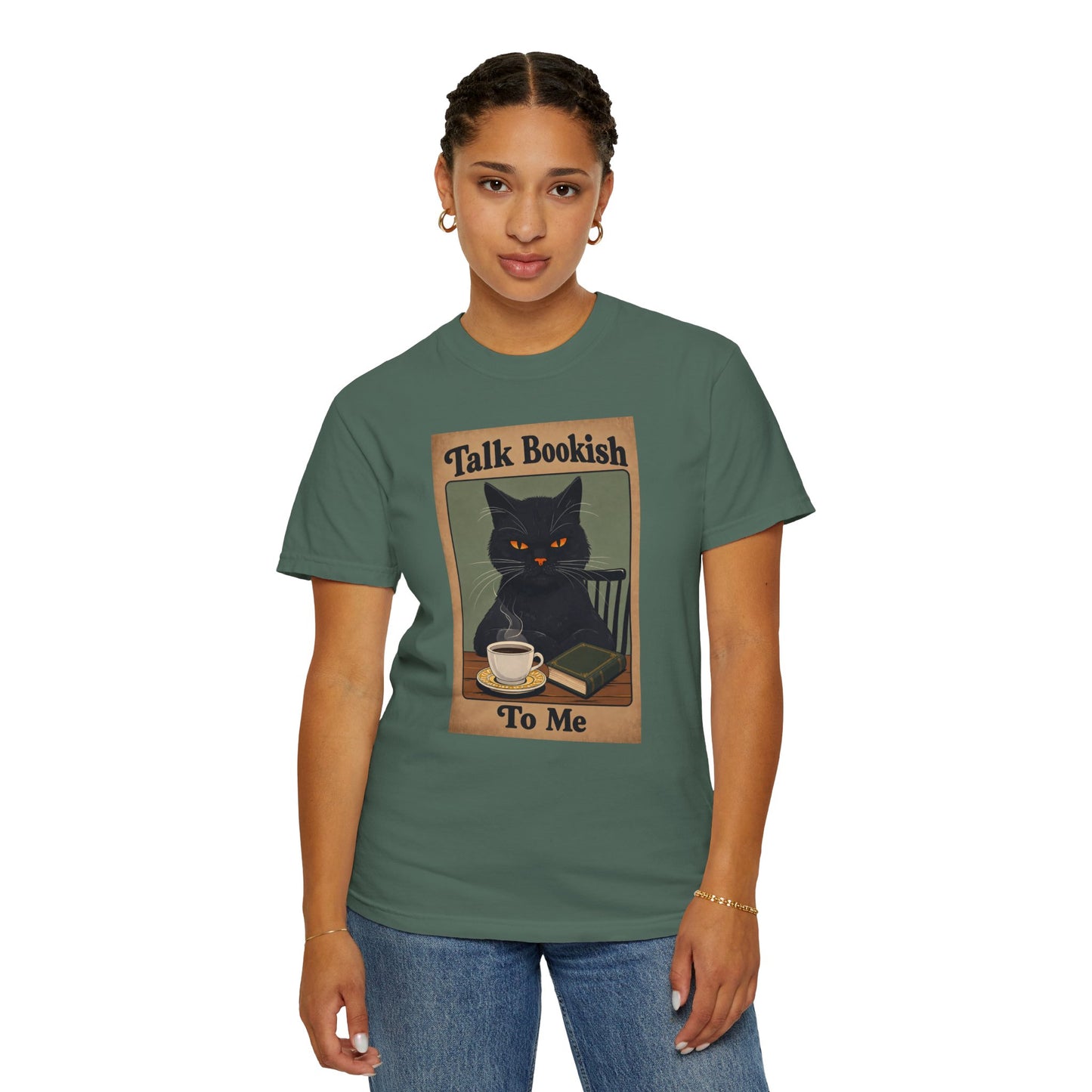 "Talk Bookish To Me" Cat T-Shirt