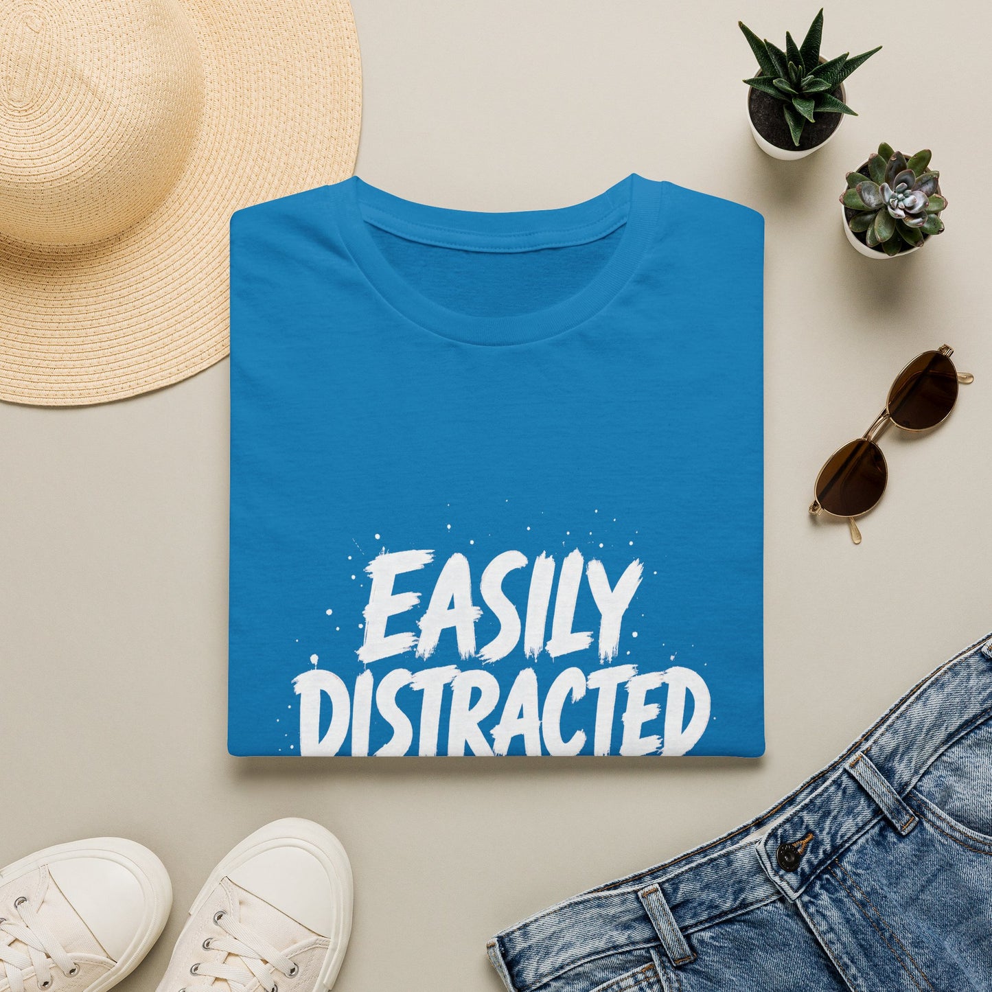 Lightweight Fabric - "Easily Distracted by Books" T‑Shirt