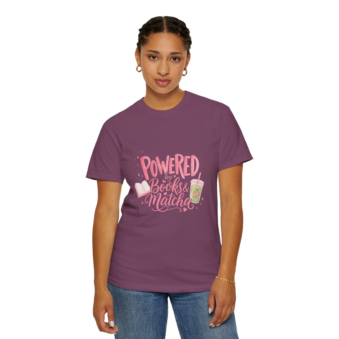 "Powered by Books & Matcha" T-Shirt
