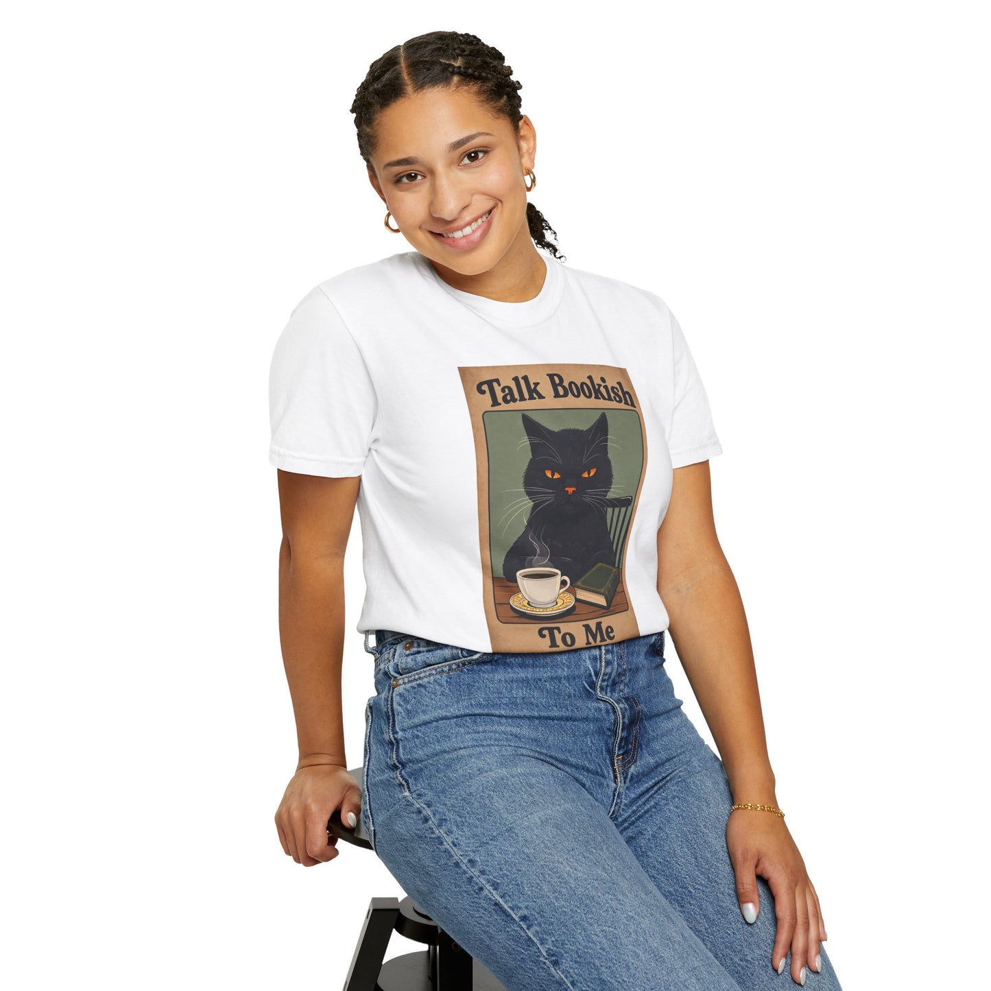 "Talk Bookish To Me" Cat T-Shirt