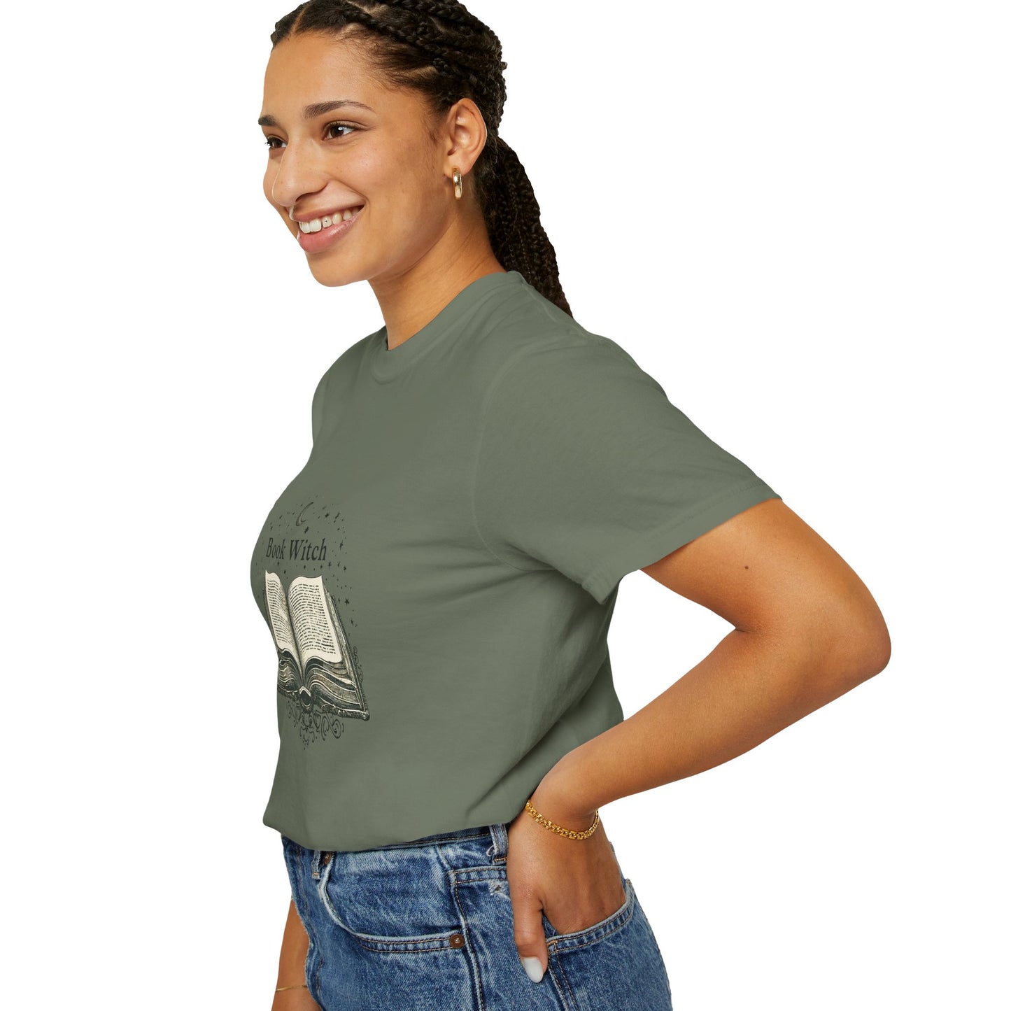 "Book Witch" T-Shirt — Vintage Open Spellbook Design for Readers & Witches