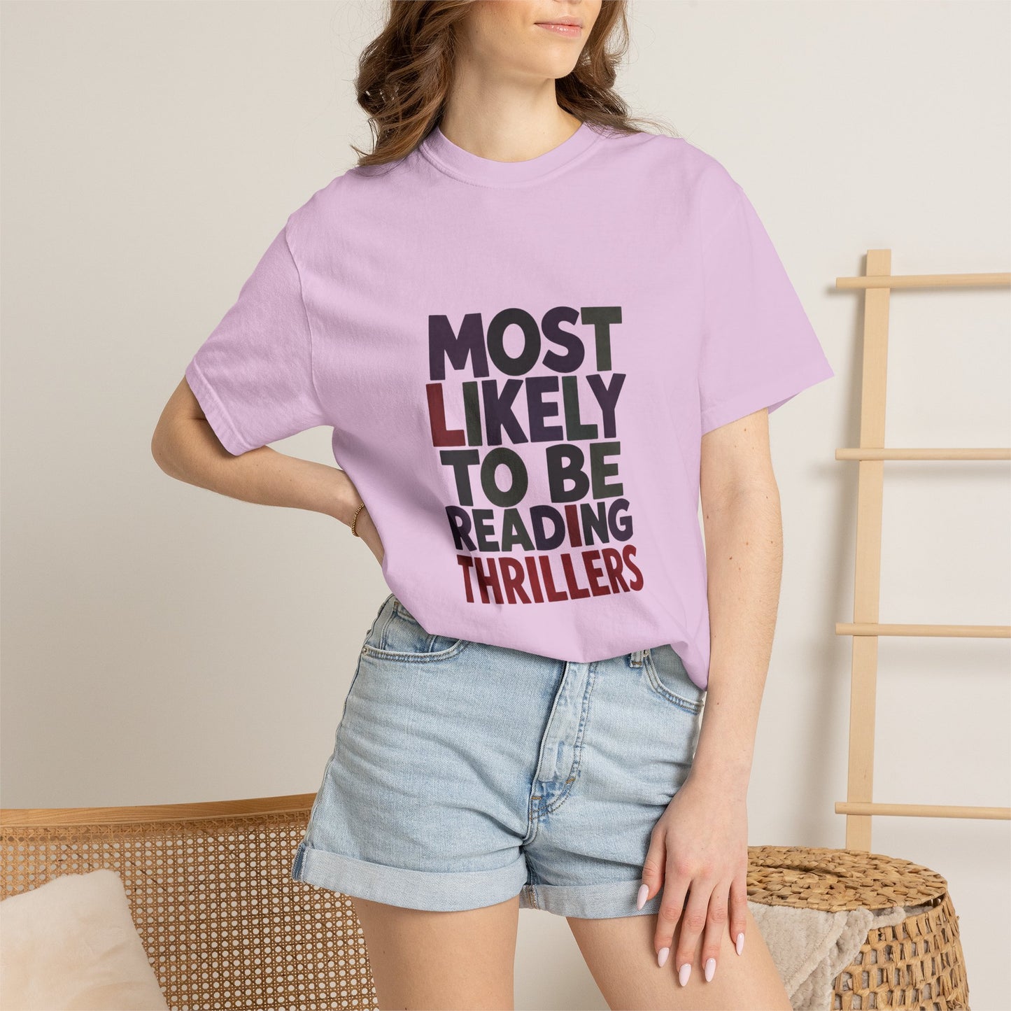 “Most Likely to Be Reading Thrillers” Graphic T-shirt