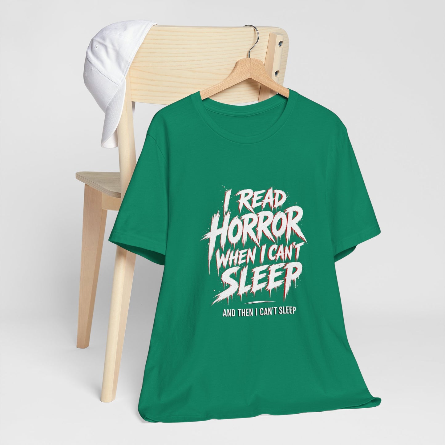 Airlume Cotton - Horror Reader Tee — "I Read Horror When I Can’t Sleep" Graphic T-Shirt