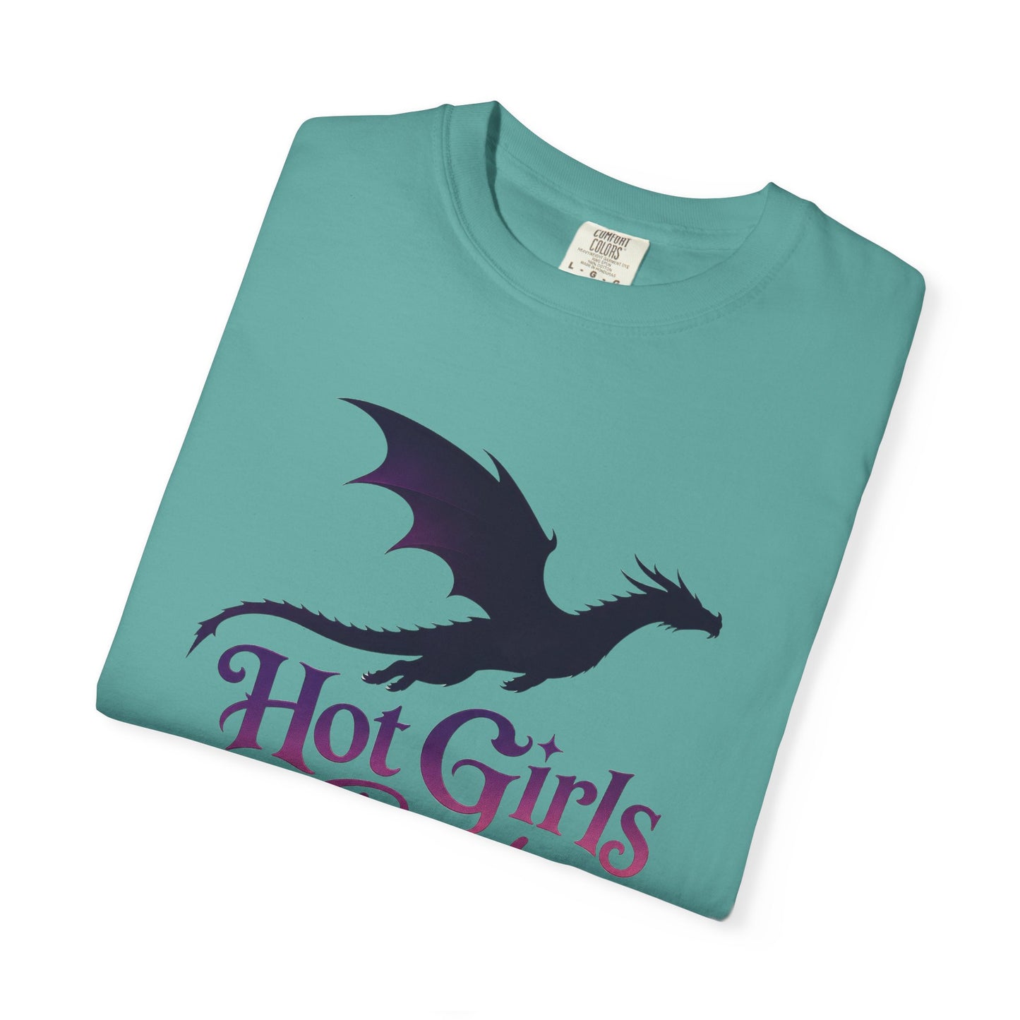 Fantasy Reader T‑Shirt — "Hot Girls Read Fantasy" Dragon Graphic