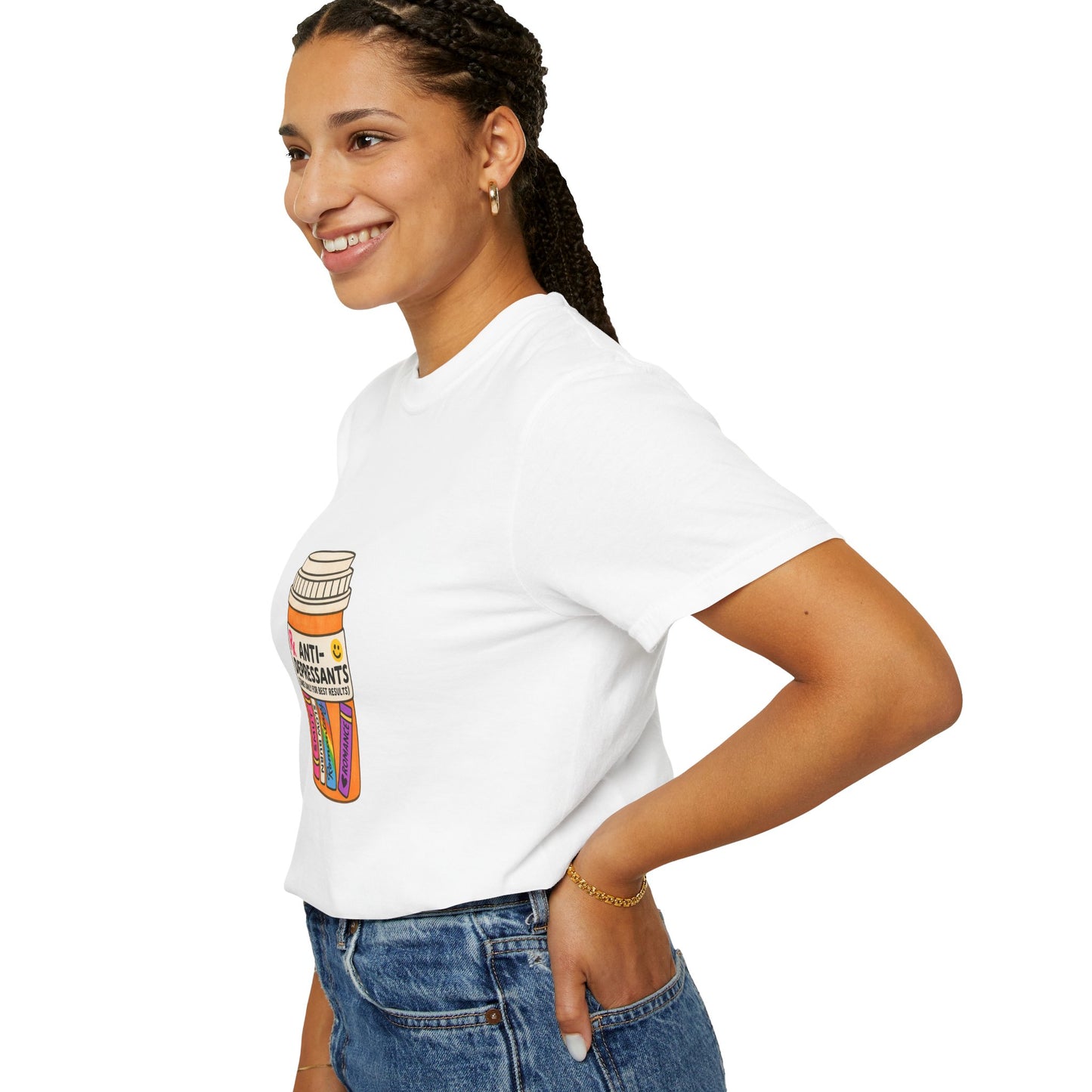 T-Shirt — "Anti-Depressants" Coffee & Books Graphic Tee