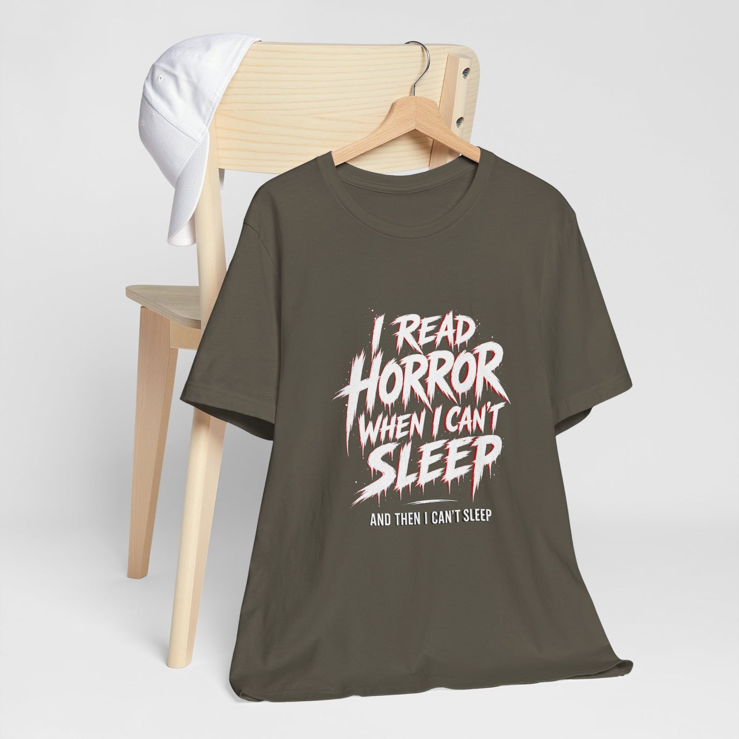 Airlume Cotton - Horror Reader Tee — "I Read Horror When I Can’t Sleep" Graphic T-Shirt