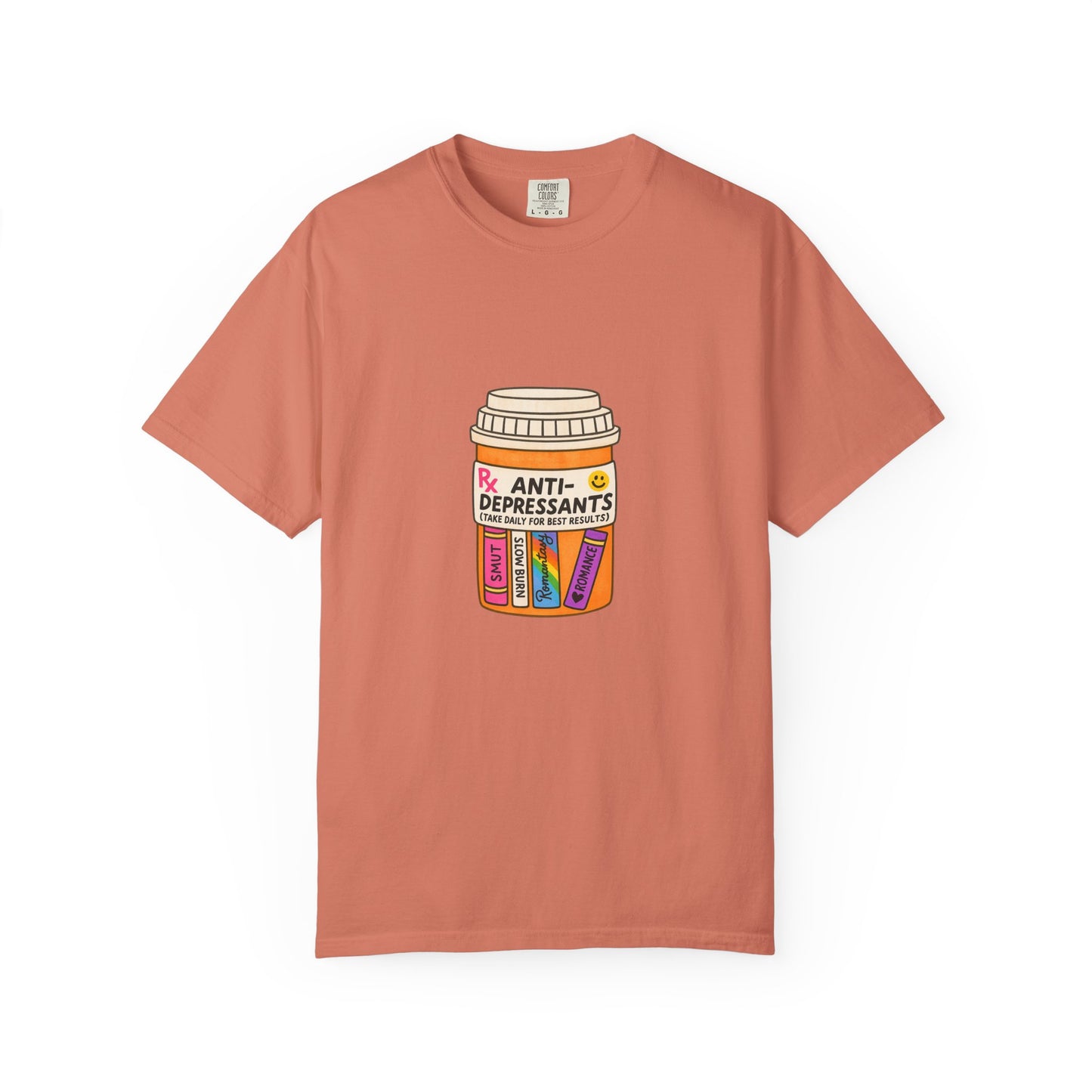 T-Shirt — "Anti-Depressants" Coffee & Books Graphic Tee