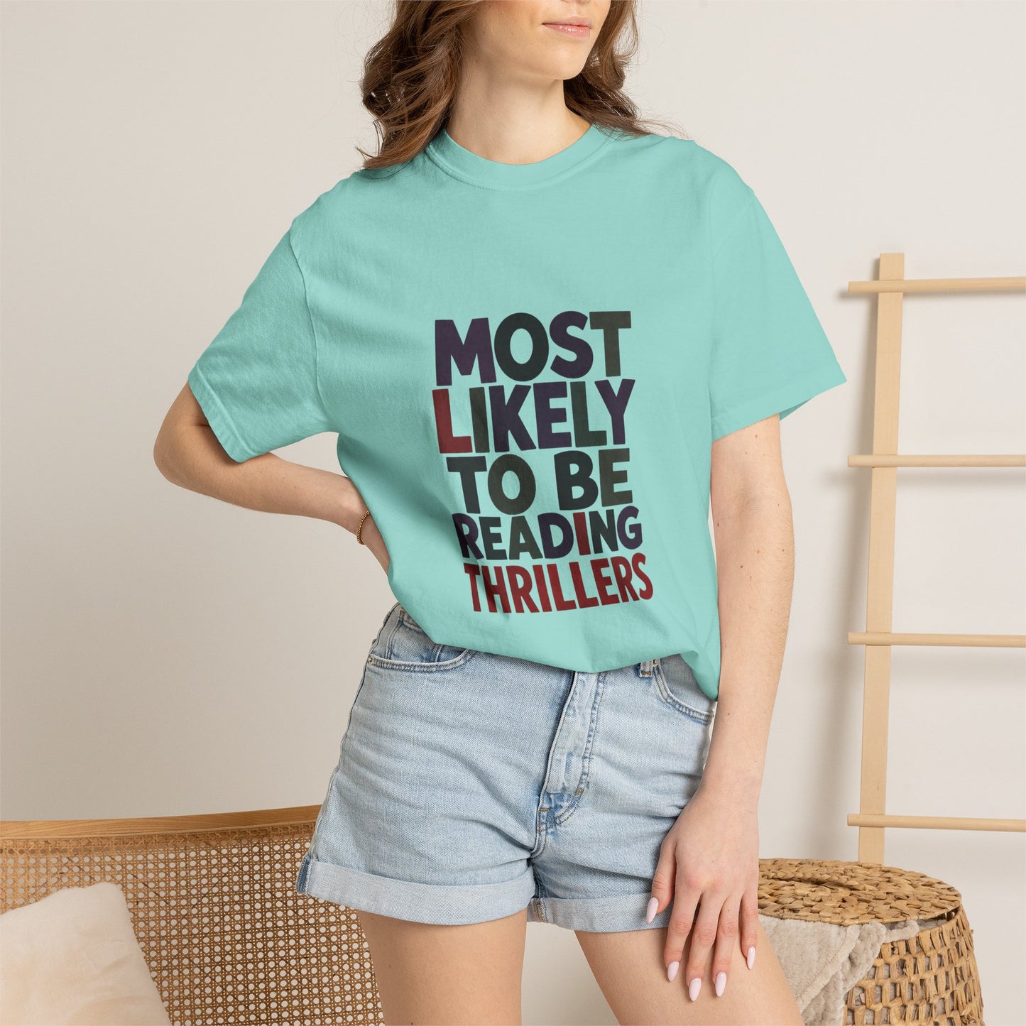 “Most Likely to Be Reading Thrillers” Graphic T-shirt
