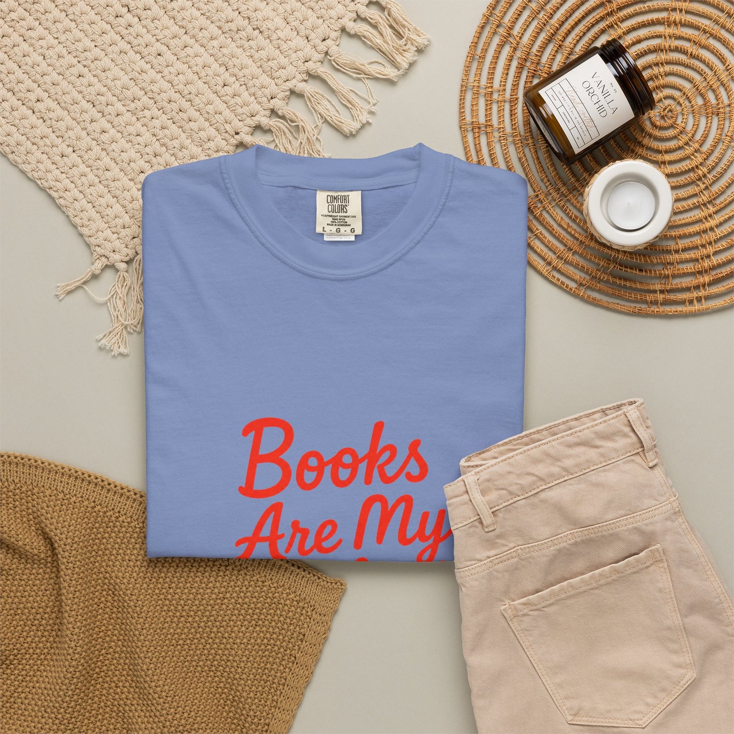 Books Are My Hyperfixation T-Shirt — Cute Red Script Reading Tee for Book Lovers