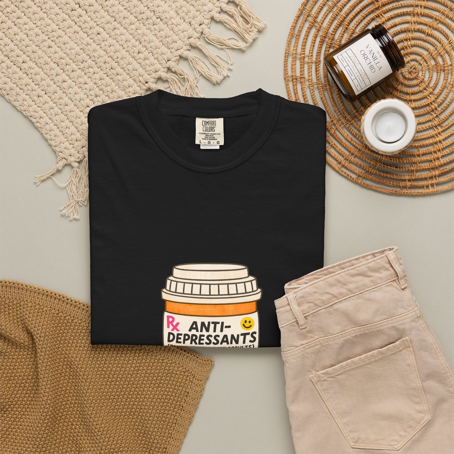 T-Shirt — "Anti-Depressants" Coffee & Books Graphic Tee