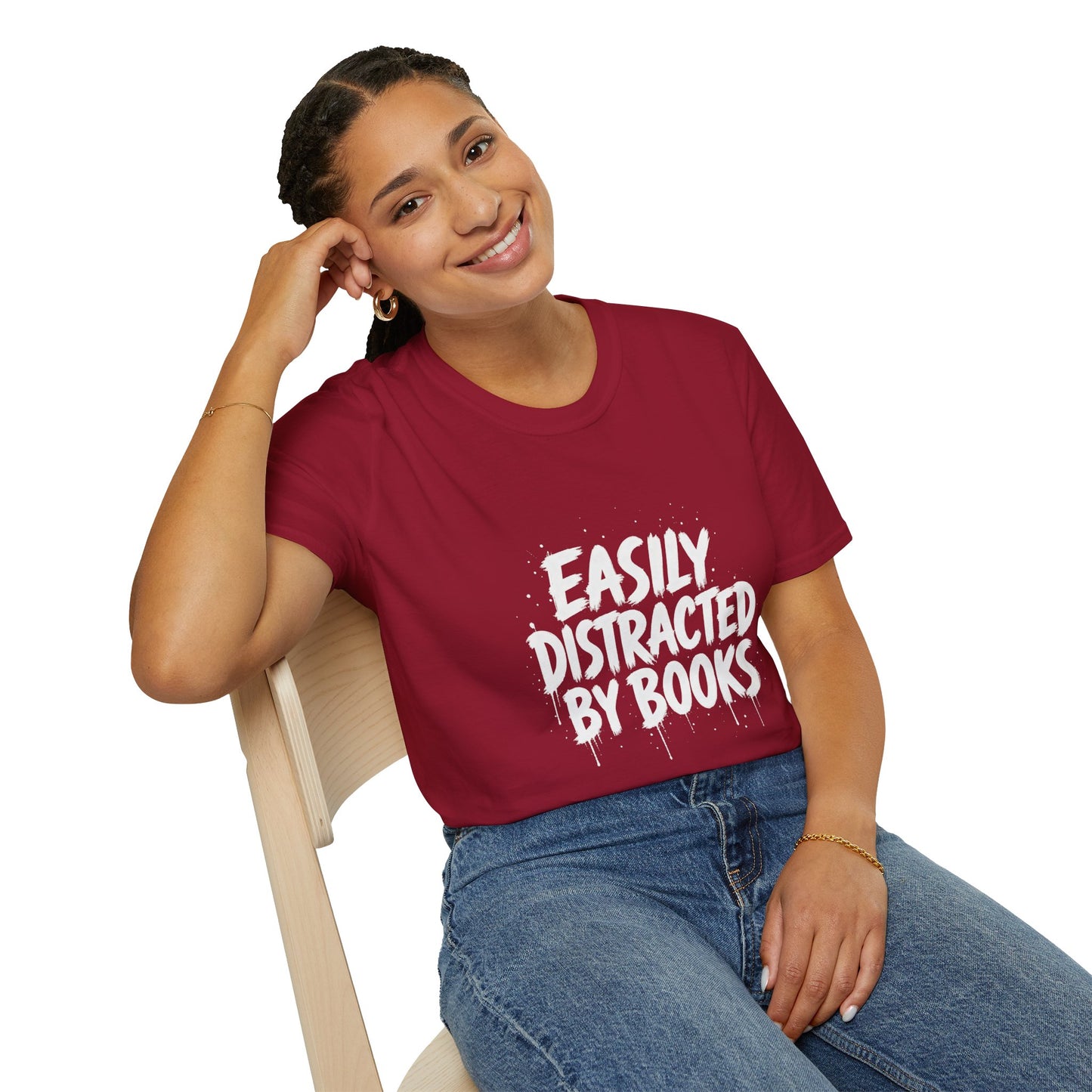Lightweight Fabric - "Easily Distracted by Books" T‑Shirt