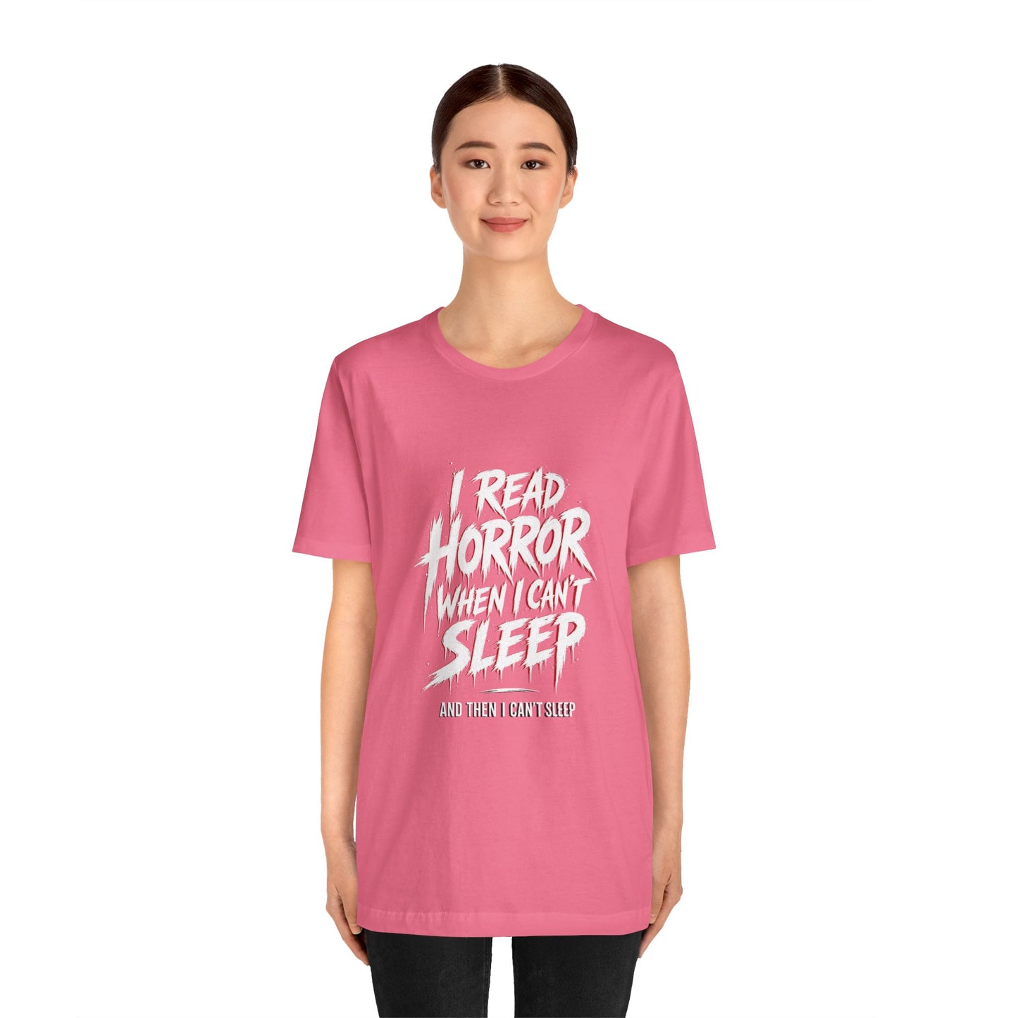 Airlume Cotton - Horror Reader Tee — "I Read Horror When I Can’t Sleep" Graphic T-Shirt