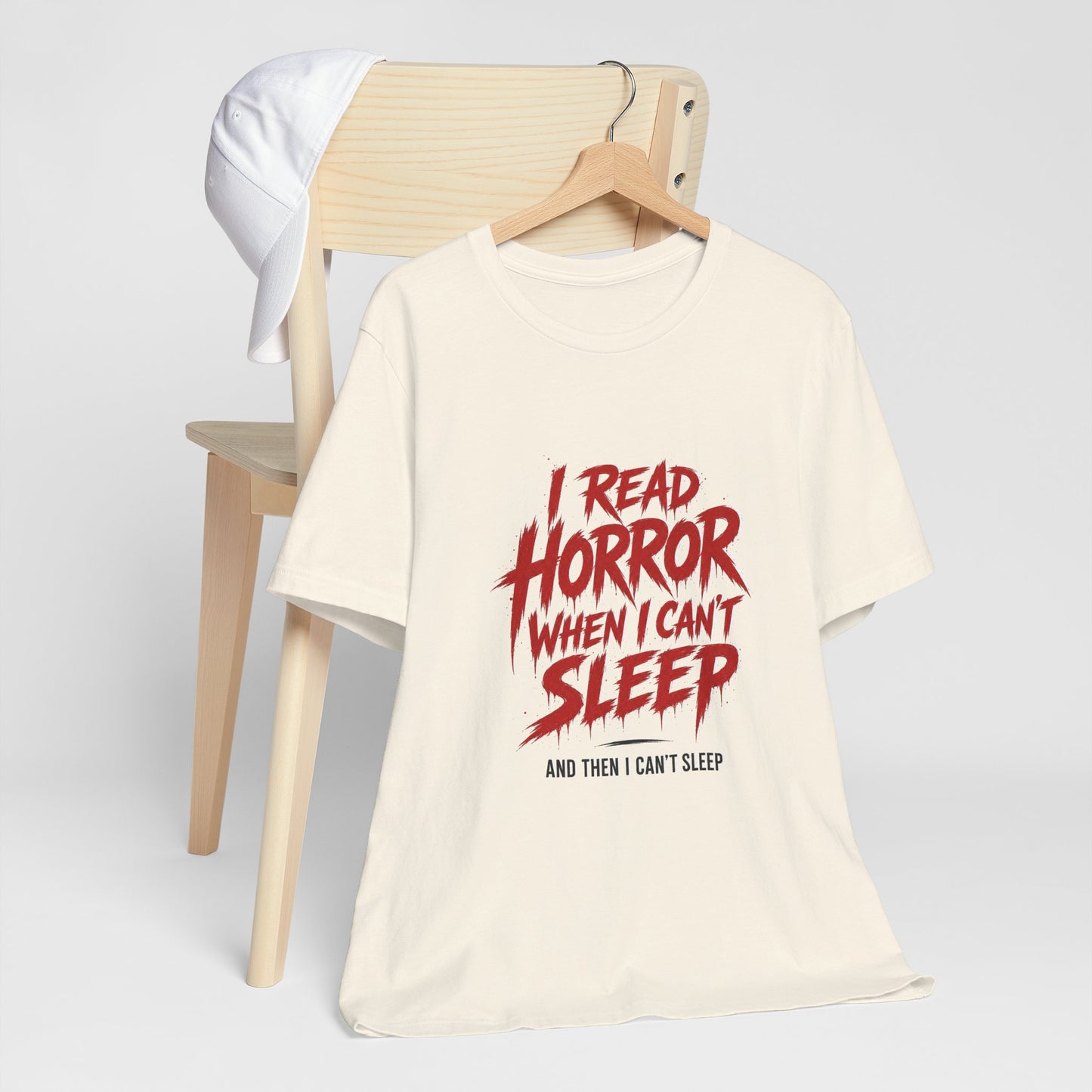 Airlume Cotton - Horror Reader Tee — "I Read Horror When I Can’t Sleep" Graphic T-Shirt