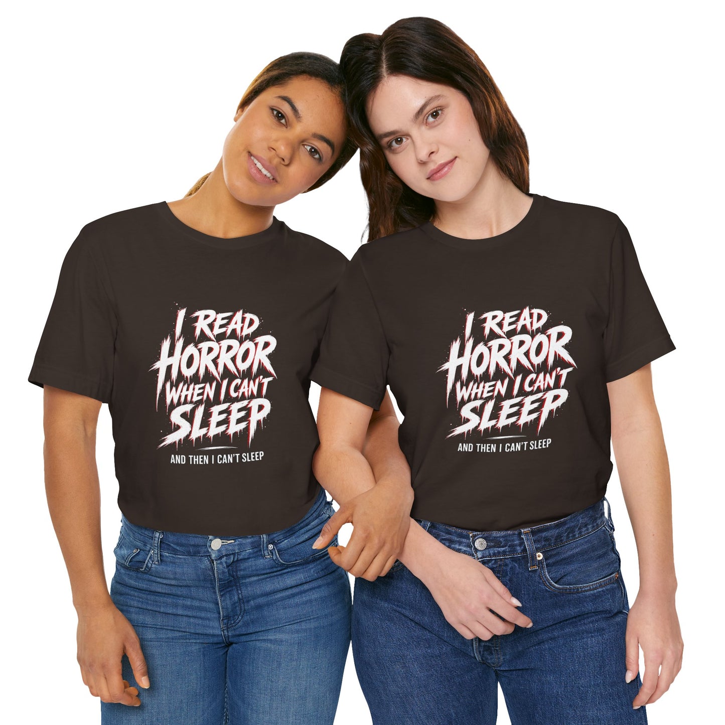 Airlume Cotton - Horror Reader Tee — "I Read Horror When I Can’t Sleep" Graphic T-Shirt