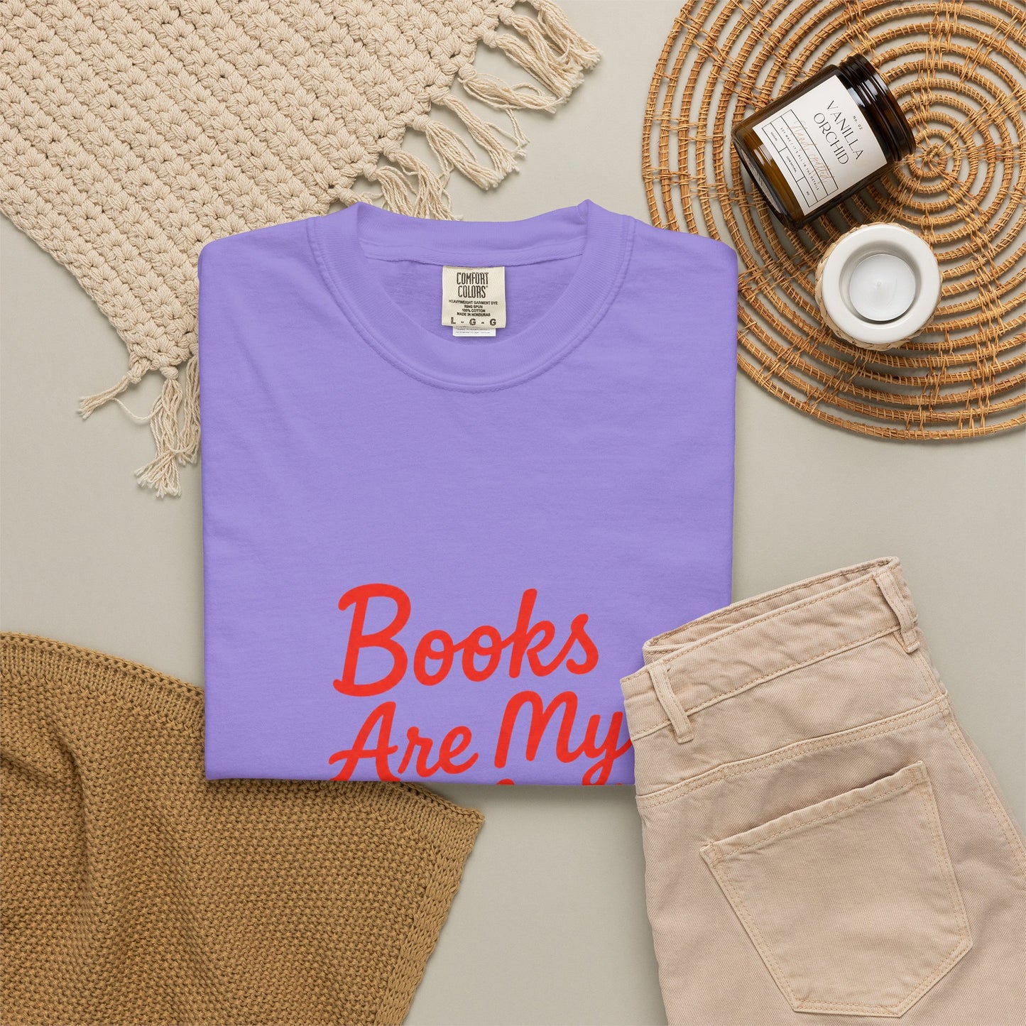 Books Are My Hyperfixation T-Shirt — Cute Red Script Reading Tee for Book Lovers