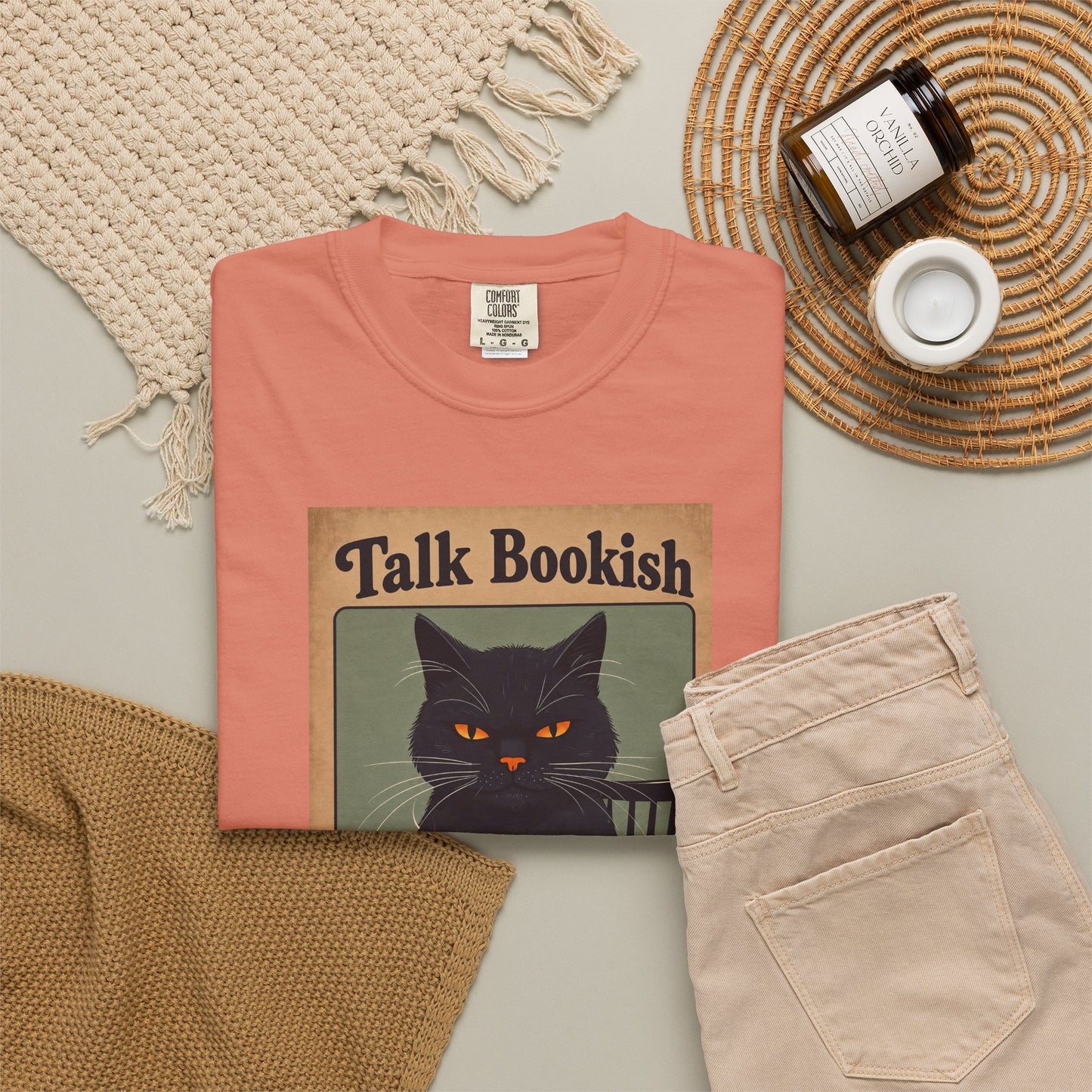 "Talk Bookish To Me" Cat T-Shirt