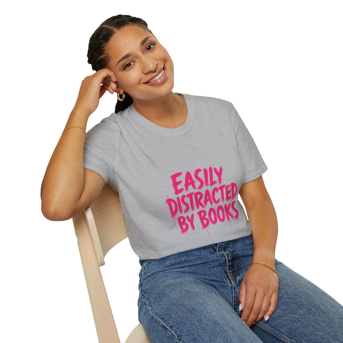 Lightweight Fabric - "Easily Distracted by Books" T‑Shirt