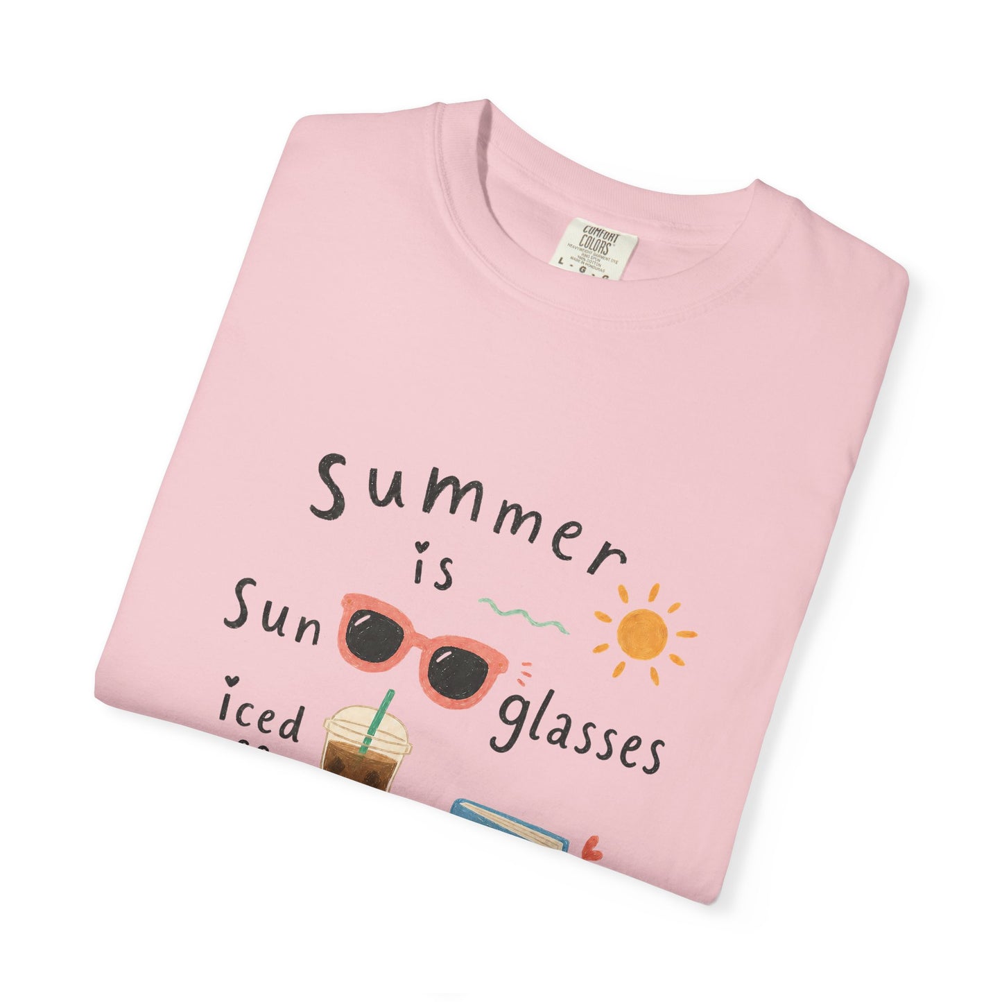 "Summer Is Sunglasses, Iced Coffee & Books" T-Shirt